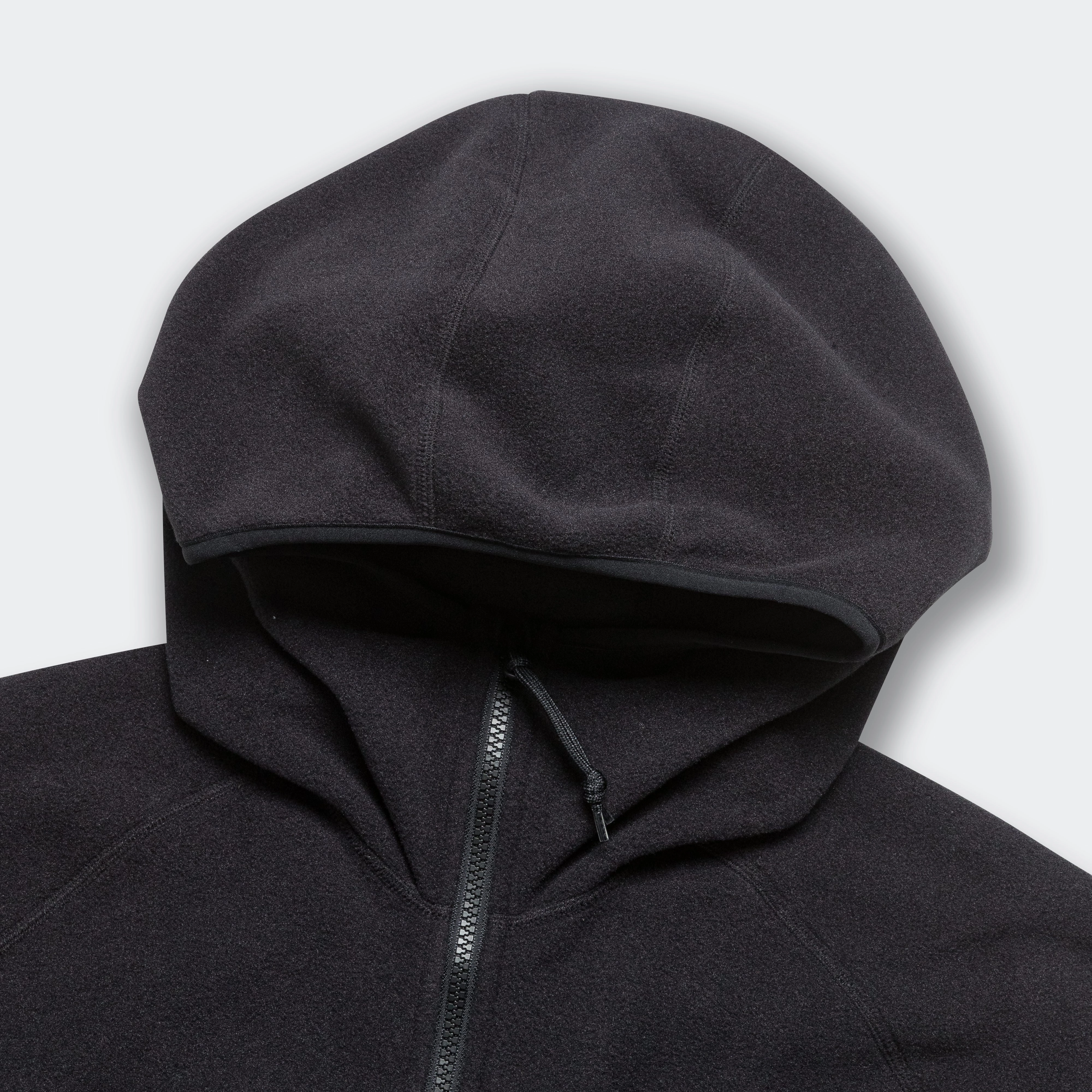 Tall Length Weekend Vibe Wolf FZ Hoodie - Black/Anthracite
