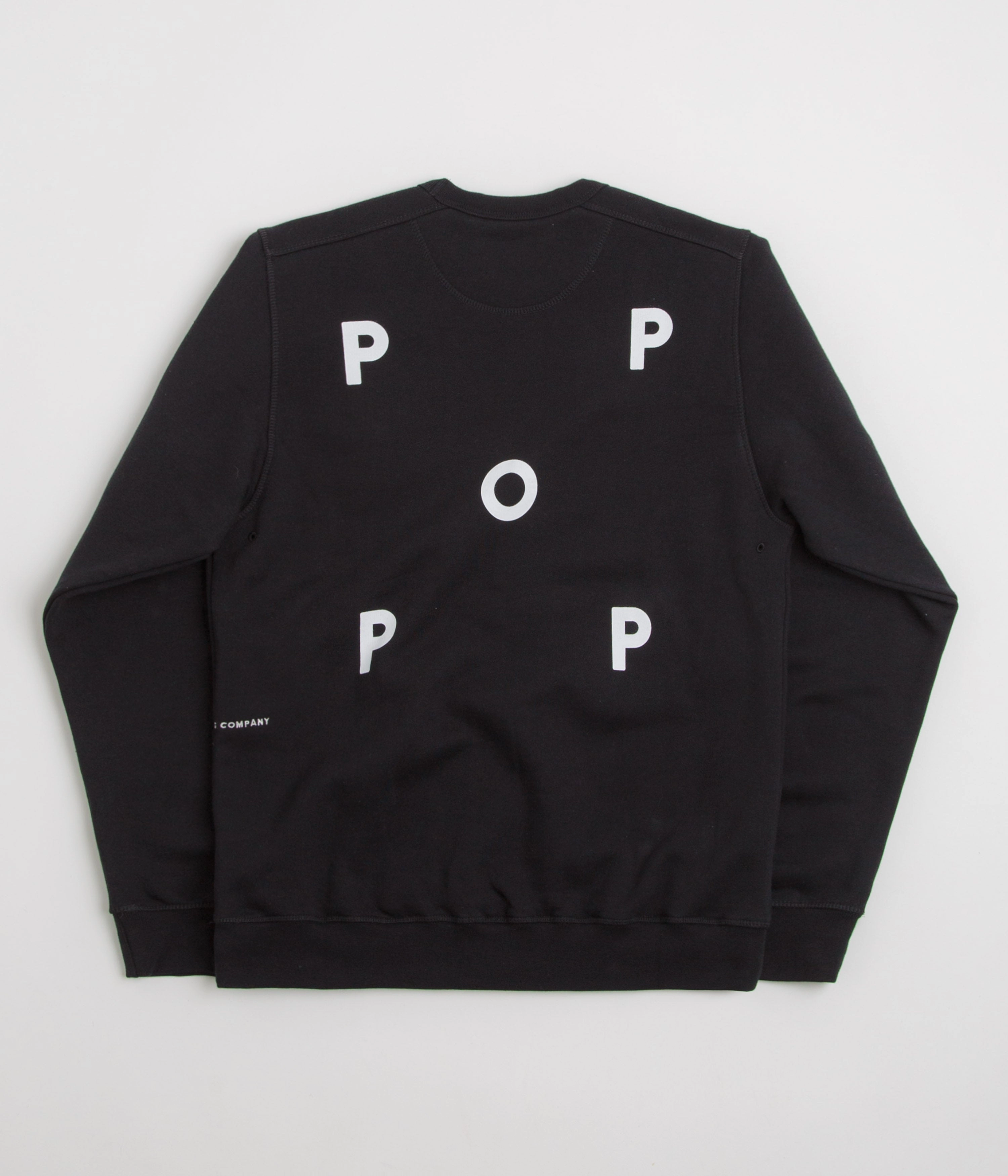 Pop Trading Company Logo Crewneck Sweatshirt - Black / White Cozy And Warm