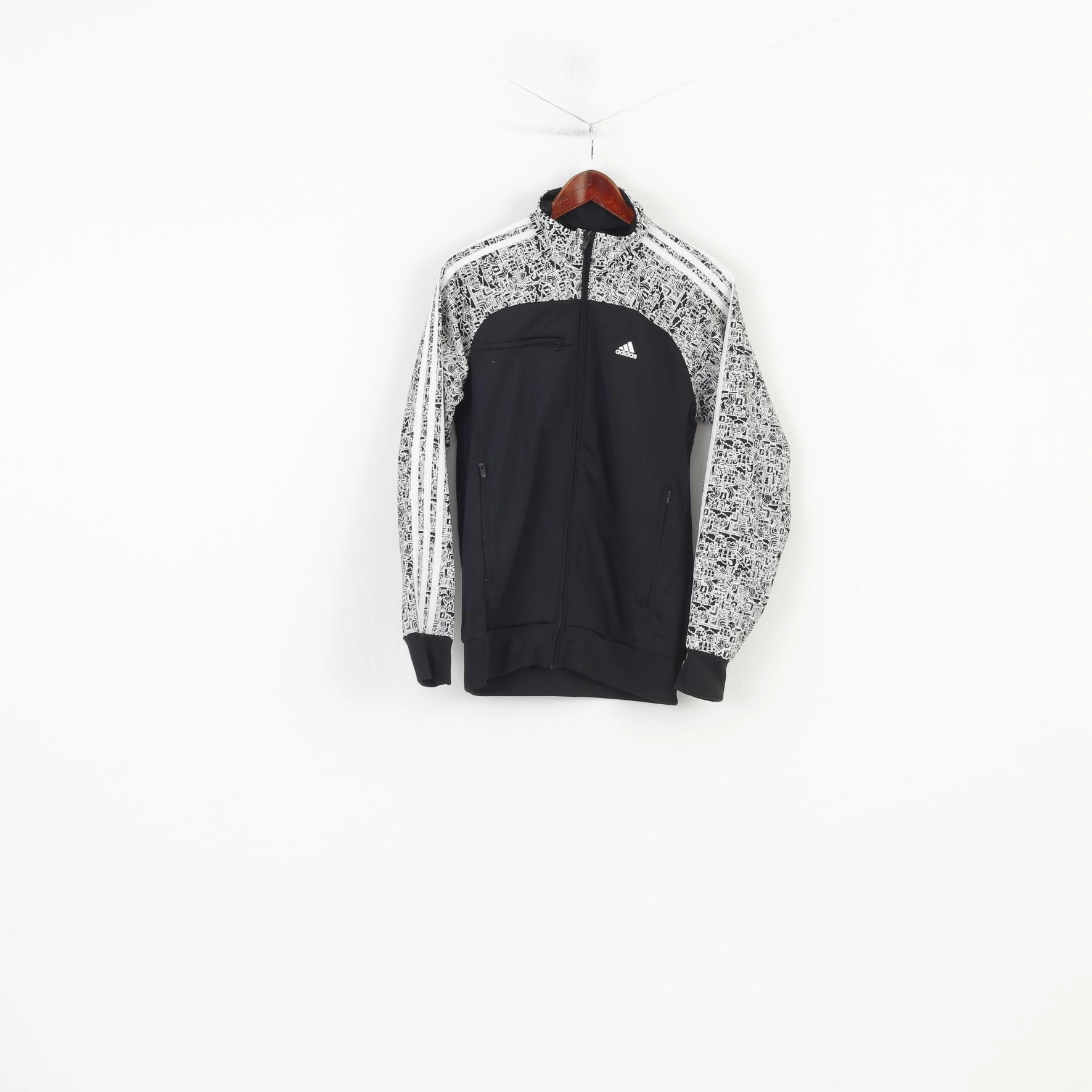 Luxury Performance Ready Adidas Men S Sweatshirt Full Zipper Black Collar  Sport Training Graphic Vintage Top