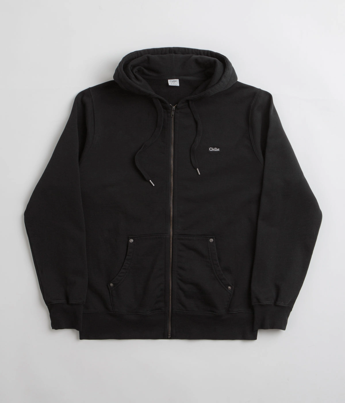 Shrew like Civilist Studded Heavy Zip Hoodie - Black