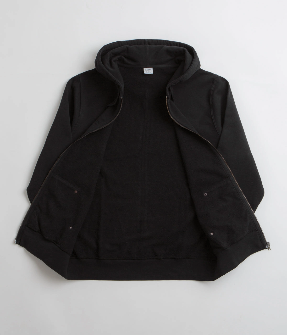 Civilist Studded Heavy Zip Hoodie - Black petite clothing Generous Hood Space