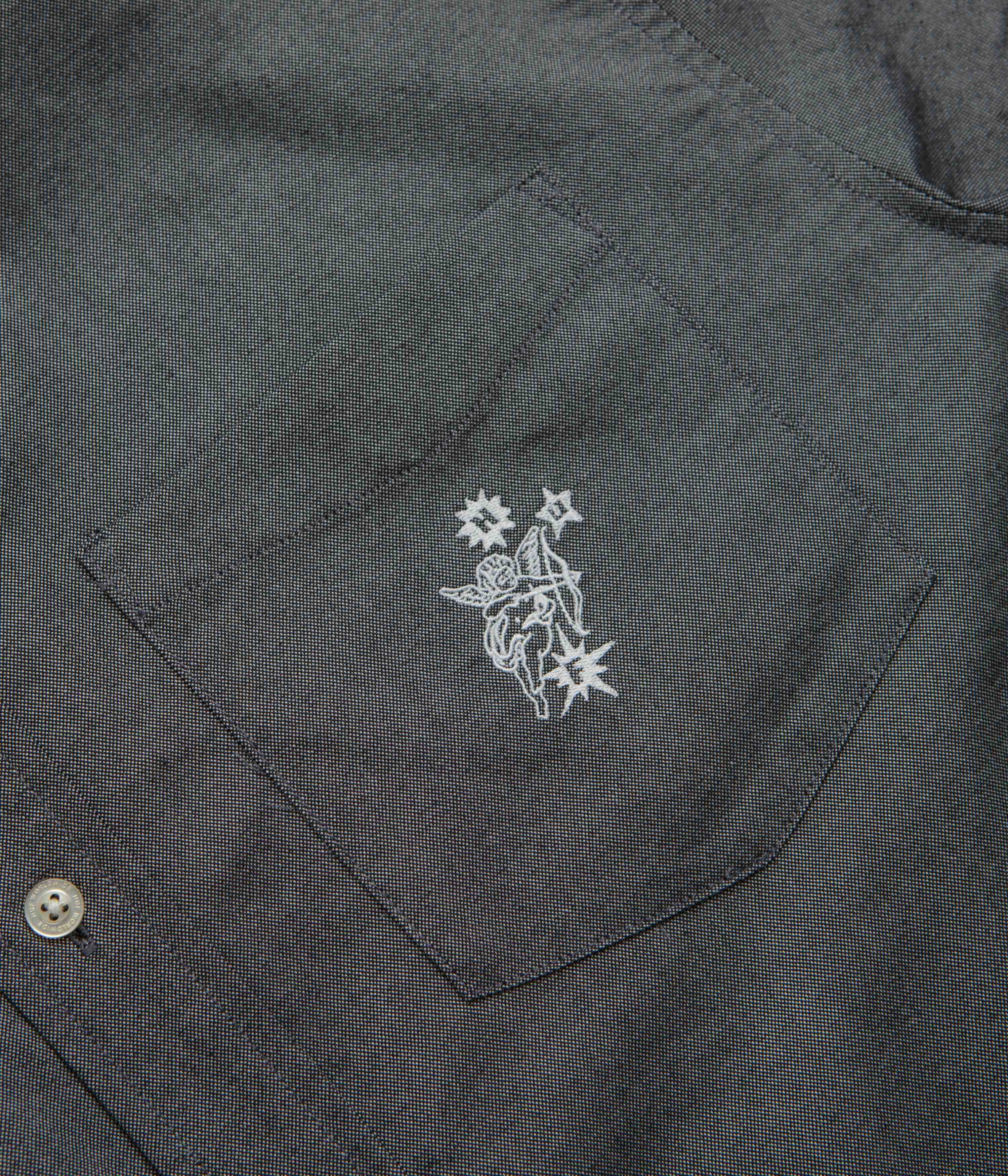 Classic Color HUF Icarus Short Sleeve Oxford Shirt - Washed Black