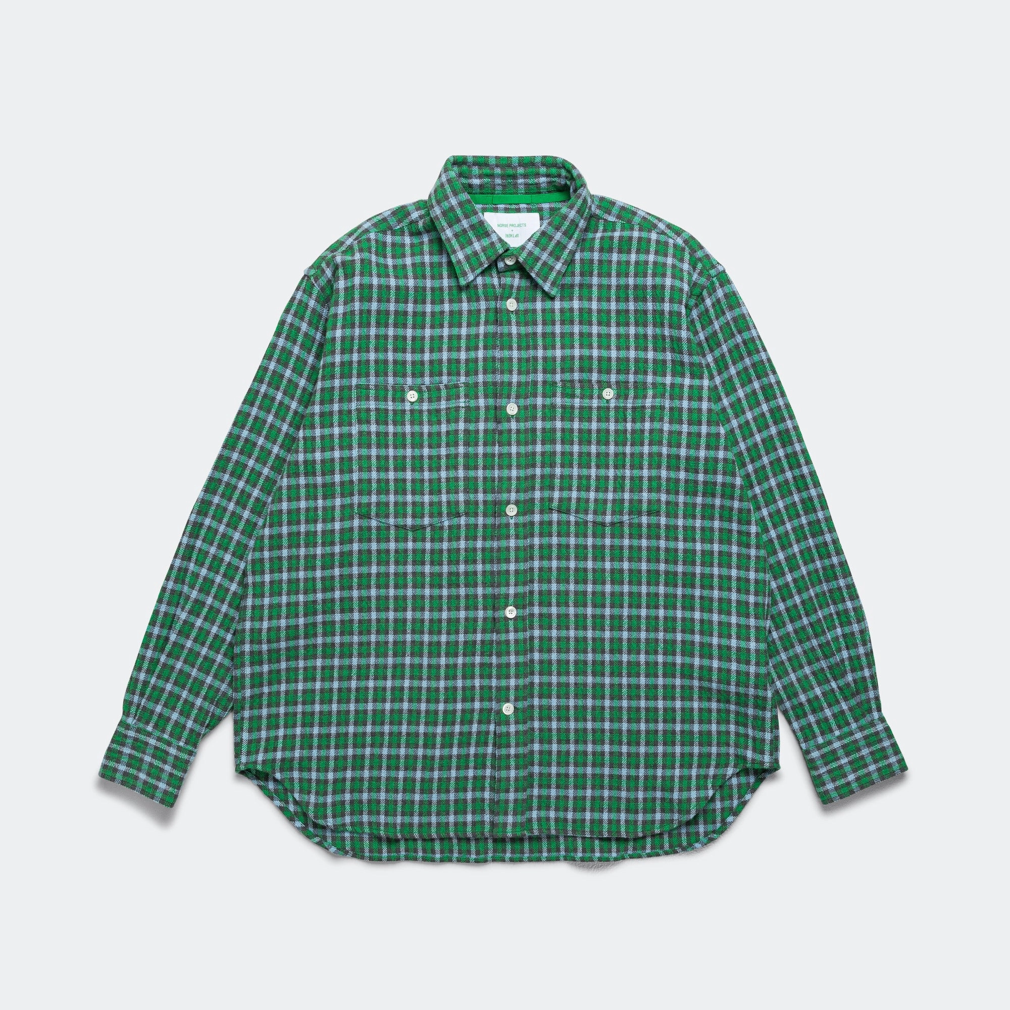 Ole Oversized Check Shirt x UP THERE - Olive Night Breathable Cotton Matte Look