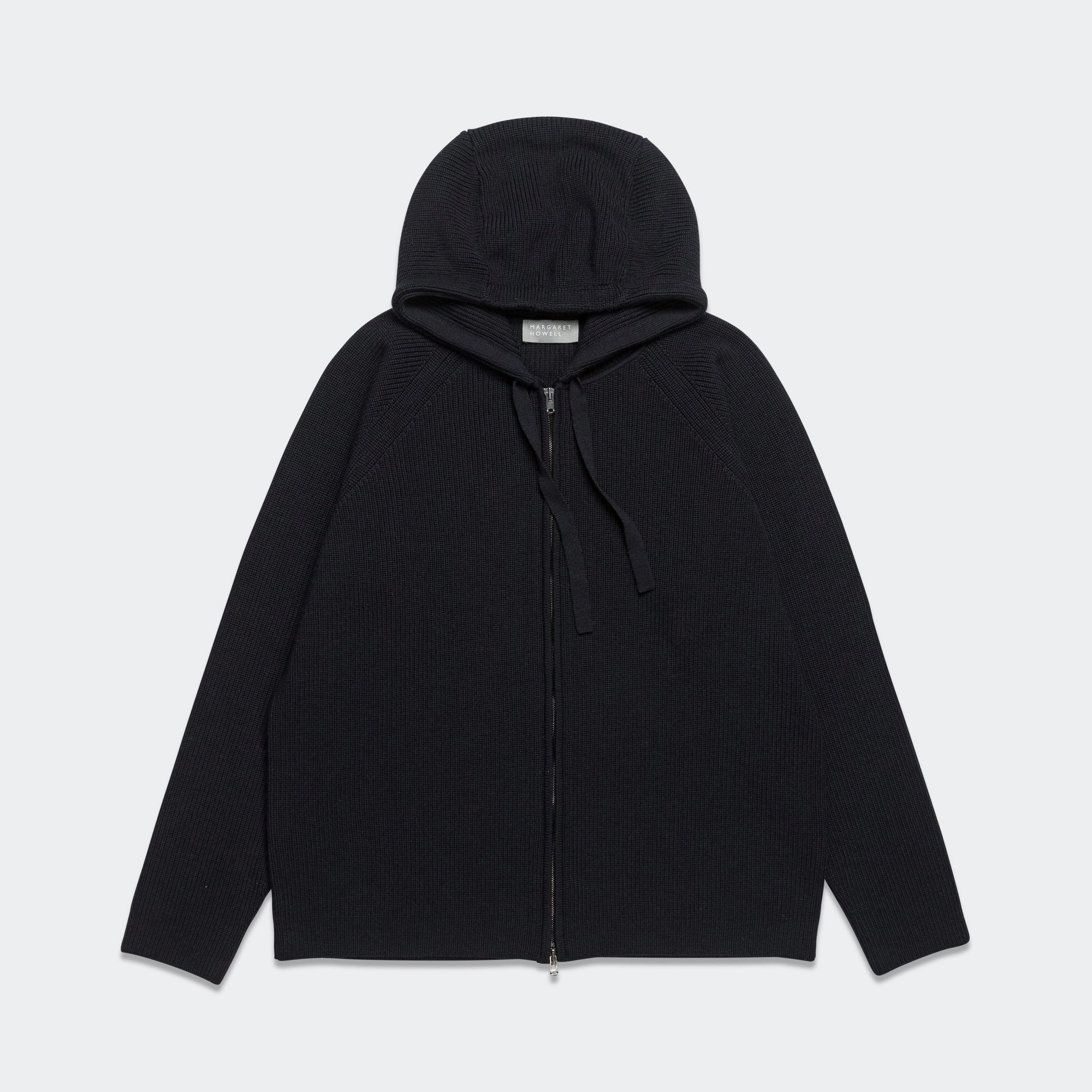 Zip Through Hoodie - Extrafine Merino Wool Ink product couple intimacy Timeless Sporty