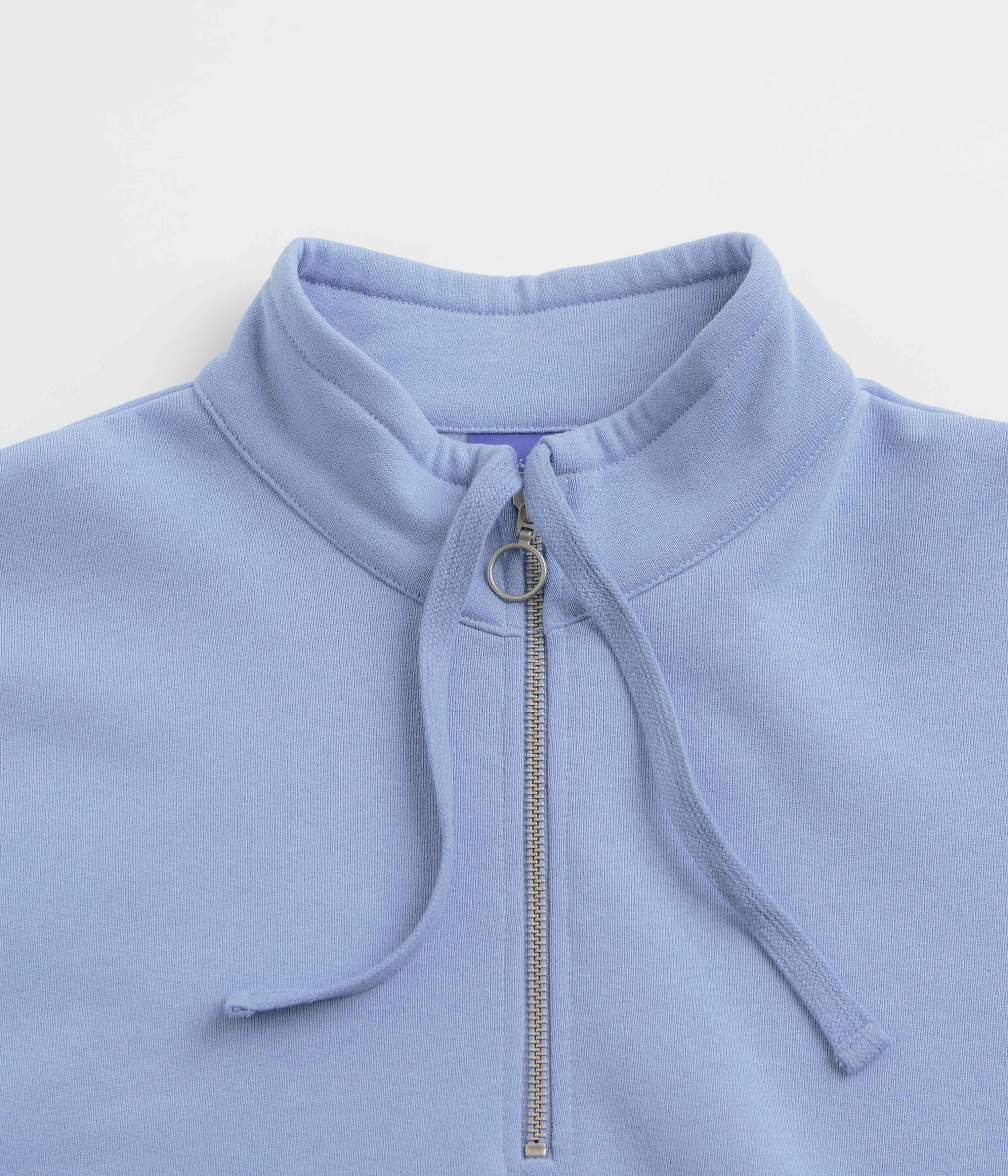 Cozy Vibe Helas Save Helas Quarter Zip Sweatshirt - Grey Blue