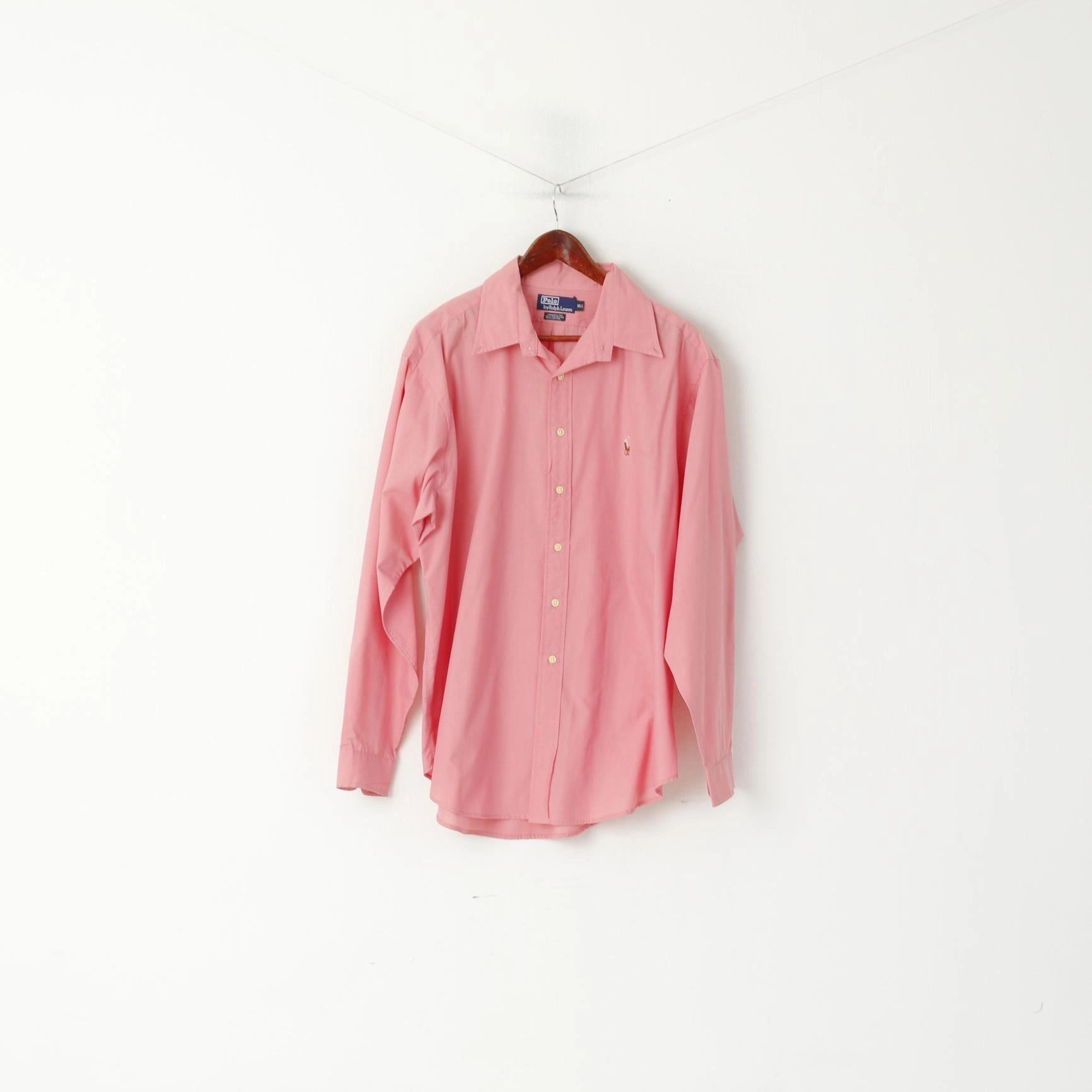 Dressy look Cozy Feel Polo By Ralph Lauren Men 16.5 XL Casual Shirt Pink Cotton Yarmouth Long Sleeve Top