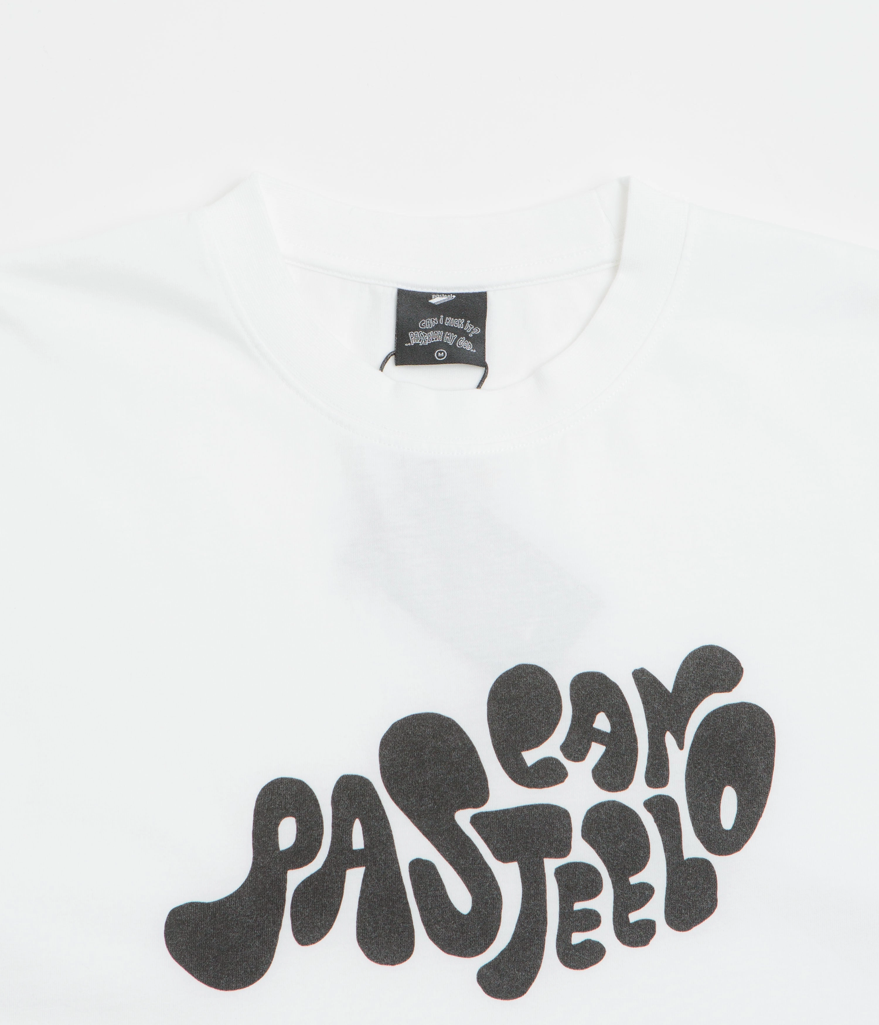 Easy-Going Style Pasteelo Can Script T-Shirt - White
