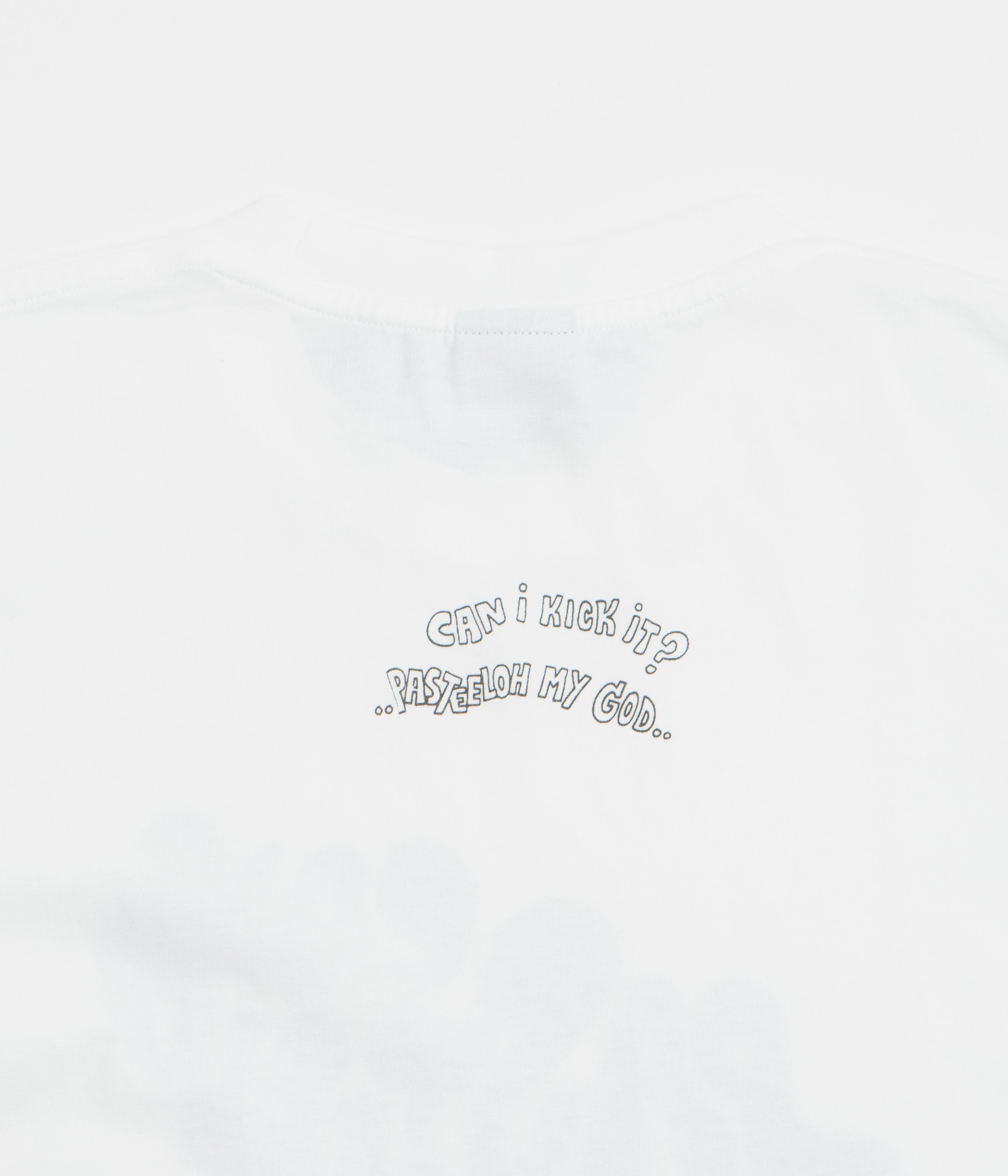 Practical Design Simple Wear Pasteelo Can Script T-Shirt - White