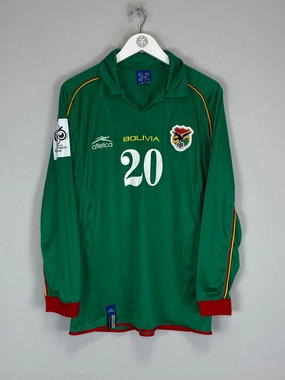 2004/06 BOLIVIA BOTERO #20 L/S HOME SHIRT (M) ATLETICA Anti Microbial Finish