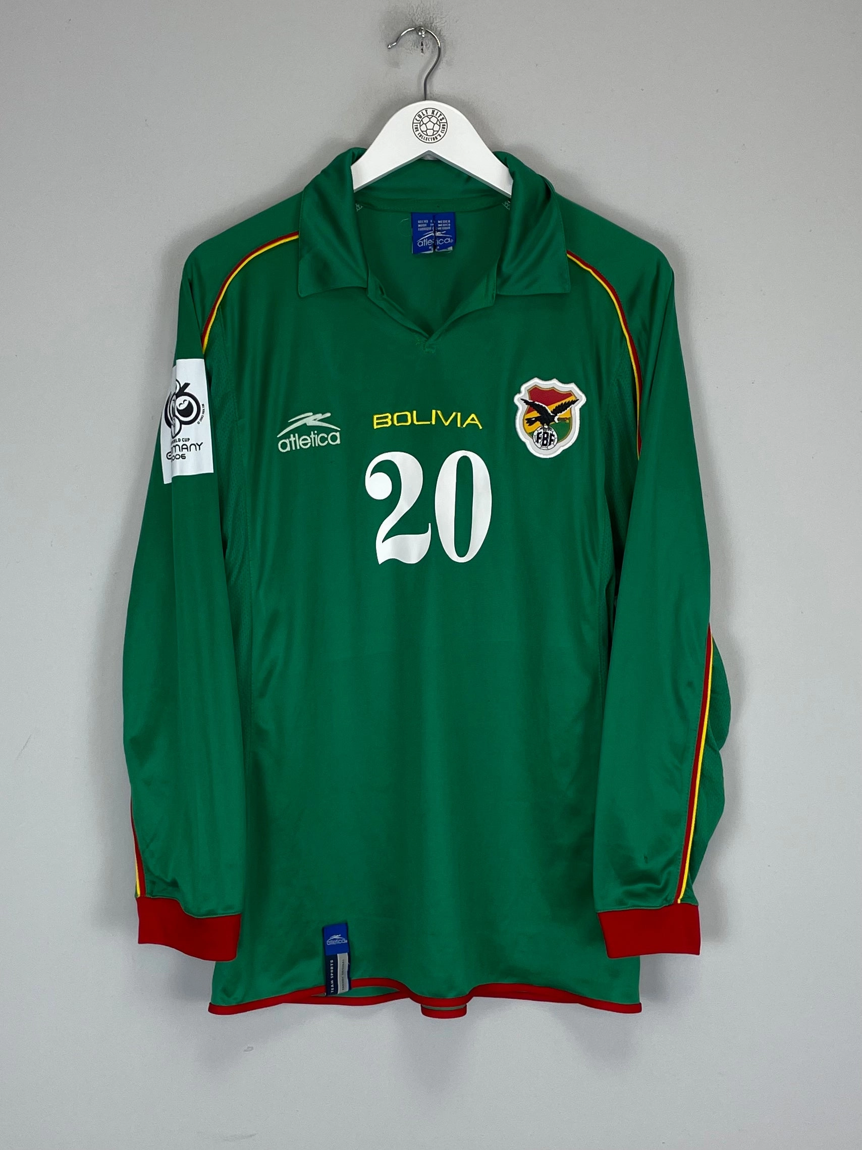 2004/06 BOLIVIA BOTERO #20 L/S HOME SHIRT (M) ATLETICA Anti Microbial Finish