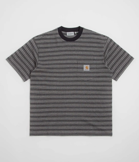 tall size Ribbed Neckline Carhartt Gellar Pocket T-Shirt - Gellar Stripe / Black