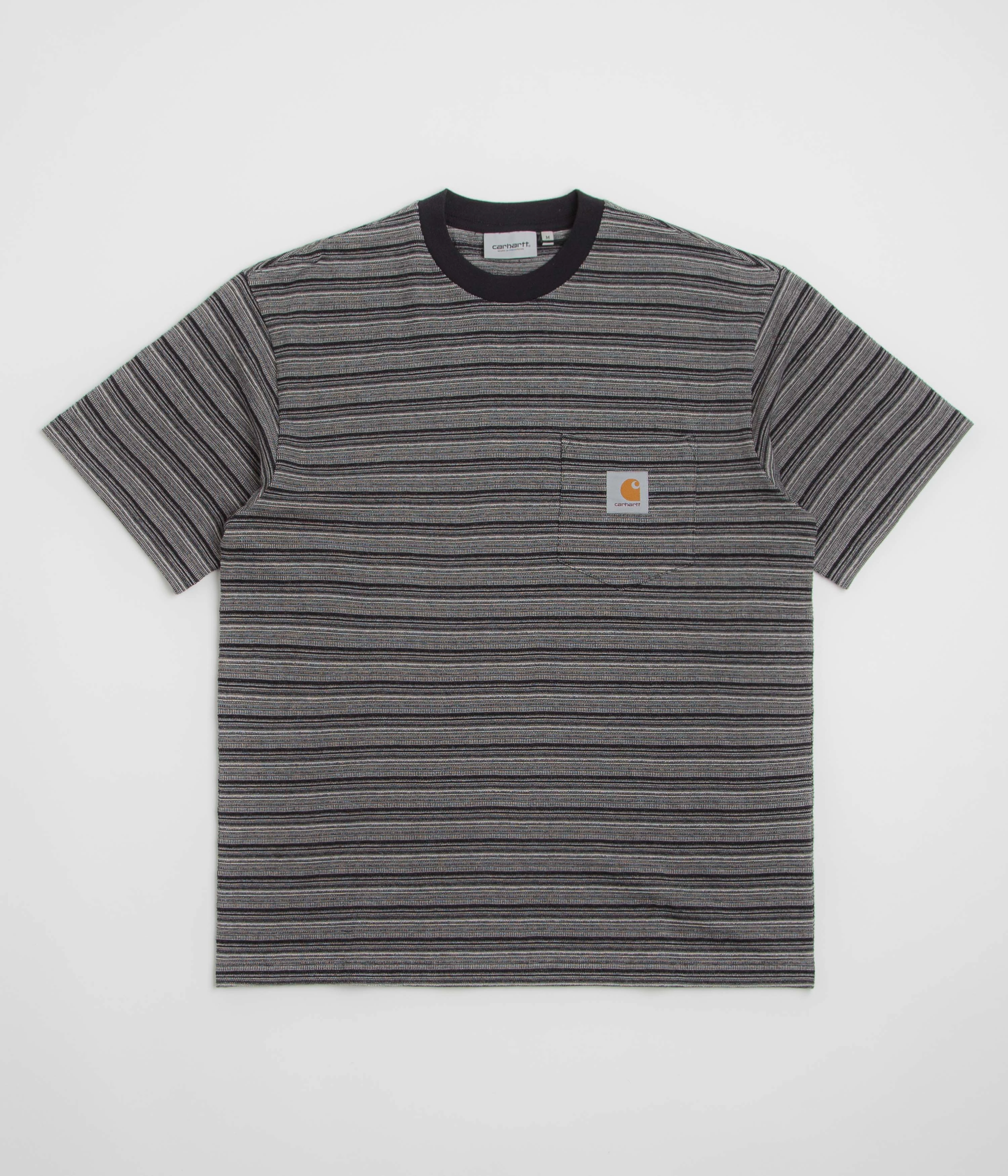 tall size Ribbed Neckline Carhartt Gellar Pocket T-Shirt - Gellar Stripe / Black