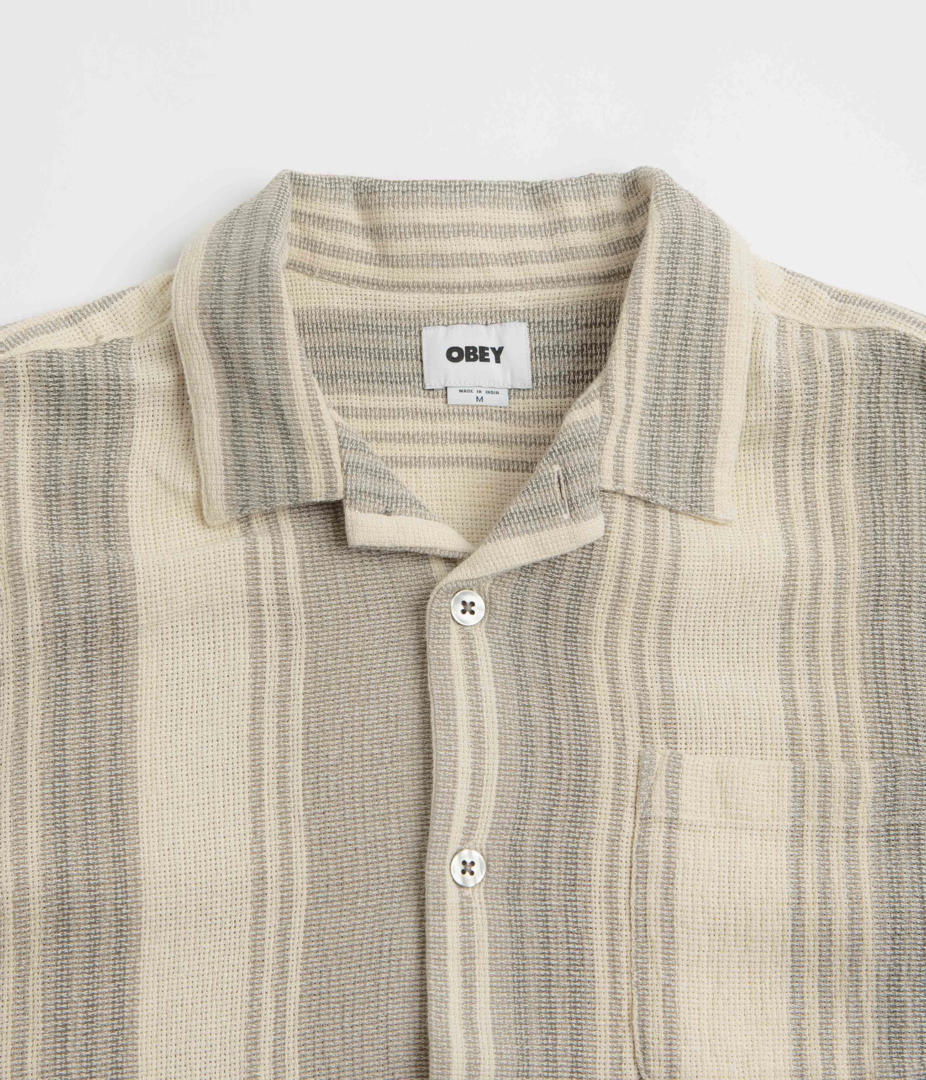 Breathable Underarm Vents Smooth Finish Obey Frazer Short Sleeve Shirt - Birch Multi