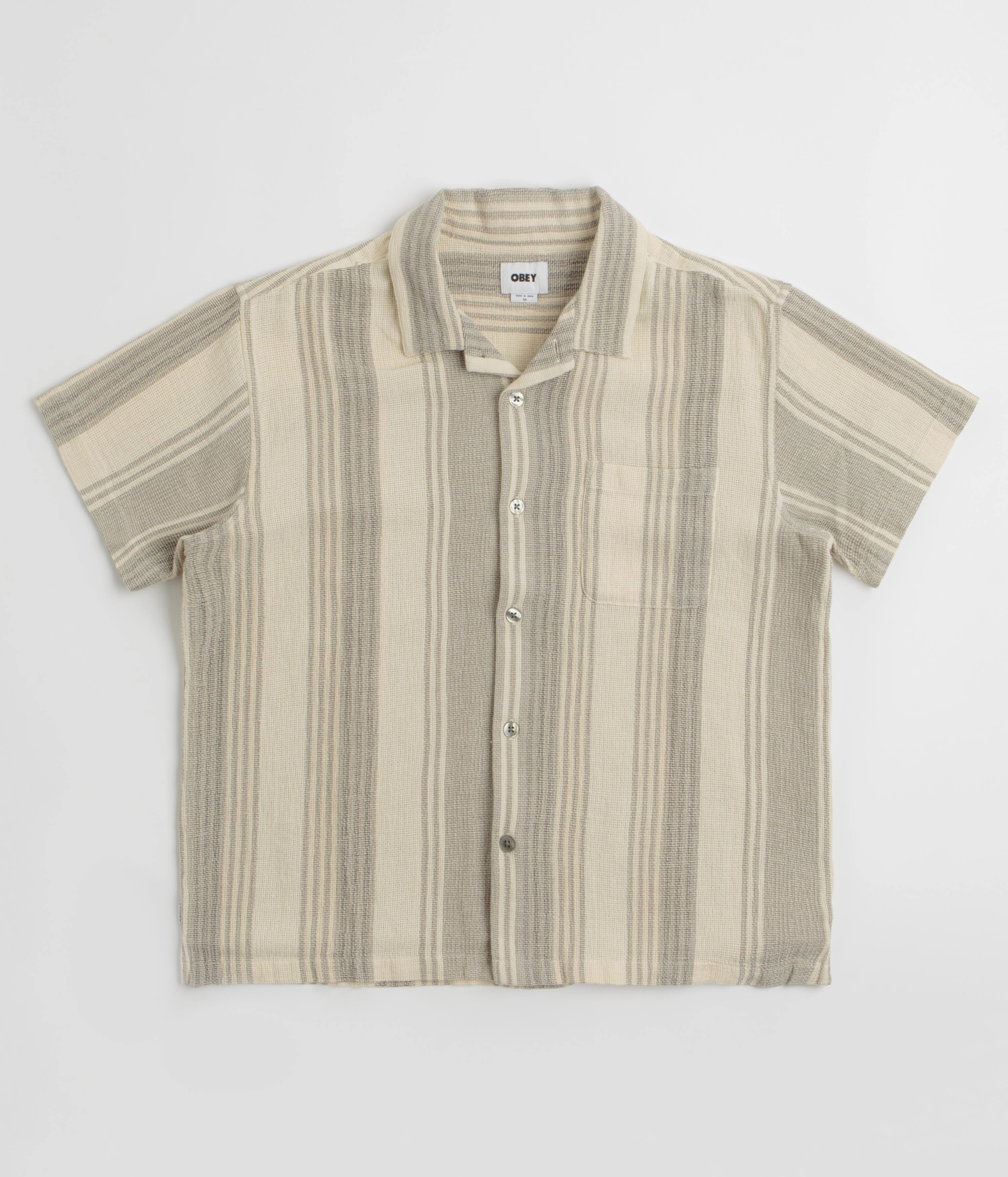 Obey Frazer Short Sleeve Shirt - Birch Multi Structured Collar Affordable Fashion