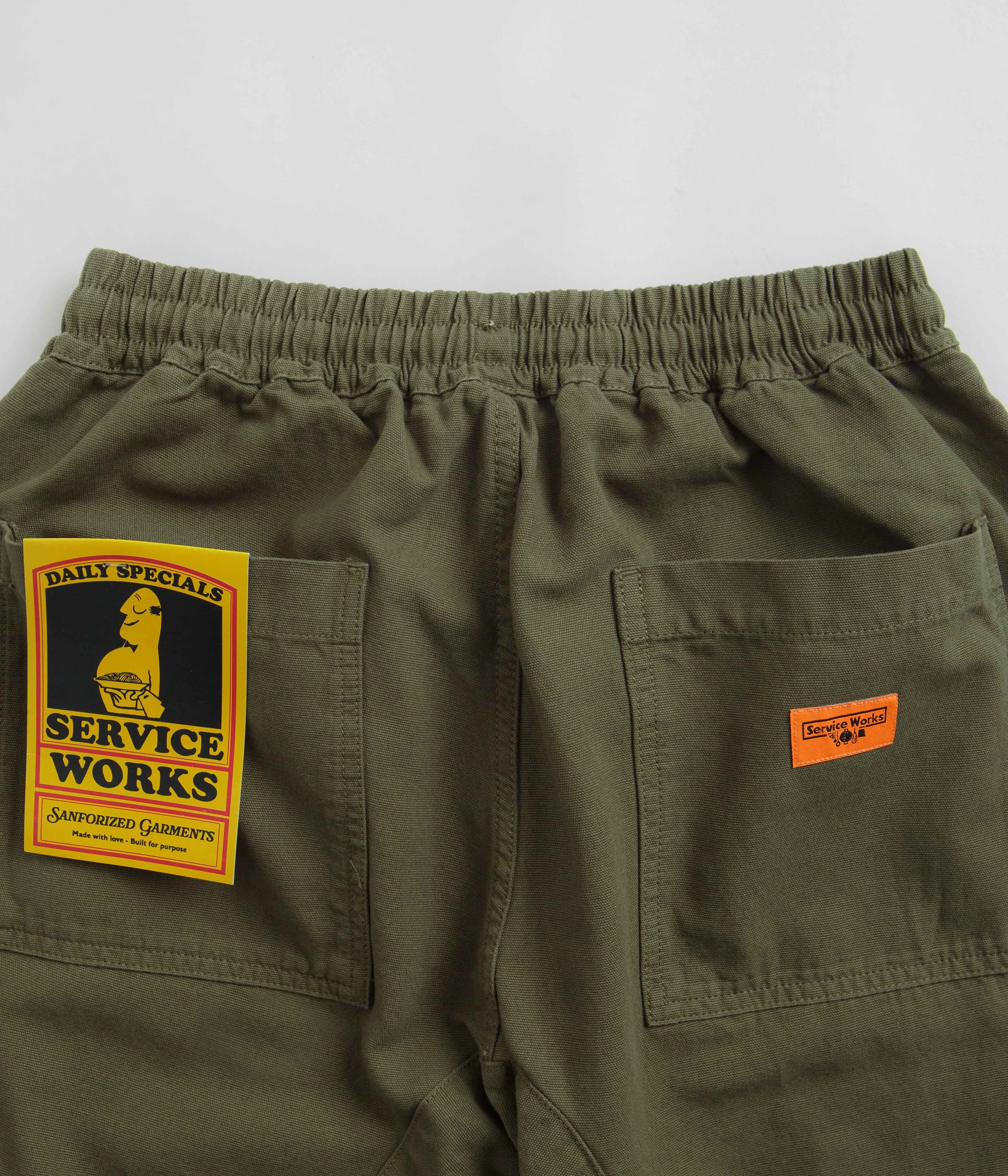 Service Works Classic Chef Pants - Olive Fashionable Fit