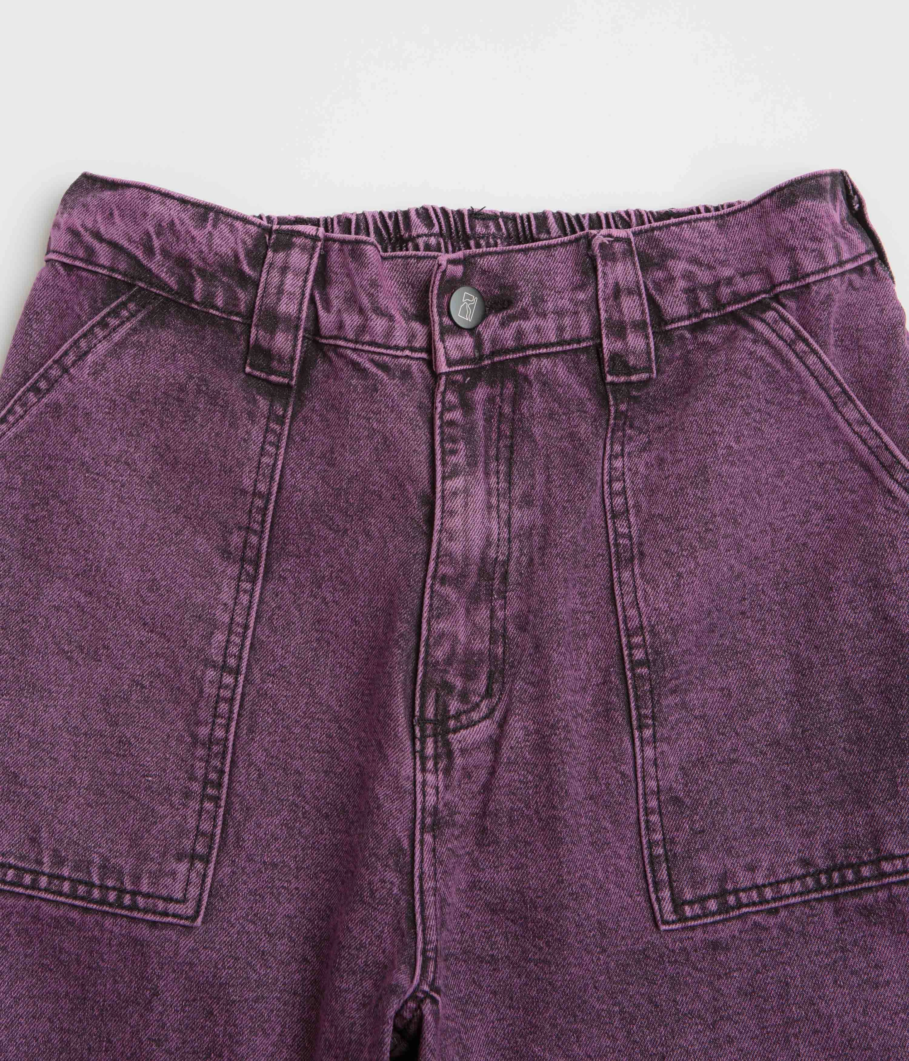 Easy Match Poetic Collective Painter Pants - Purple Acid Wash Denim