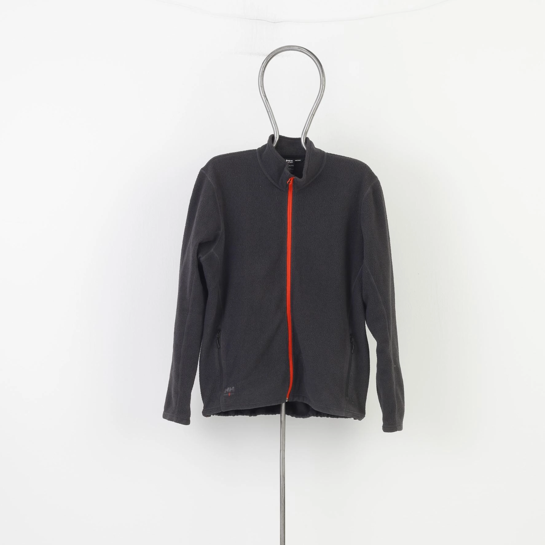 Helly Hansen Men XXL Fleece Grey Full Zipper Work Wear Pockets Soft Jacket Top Soft Lining