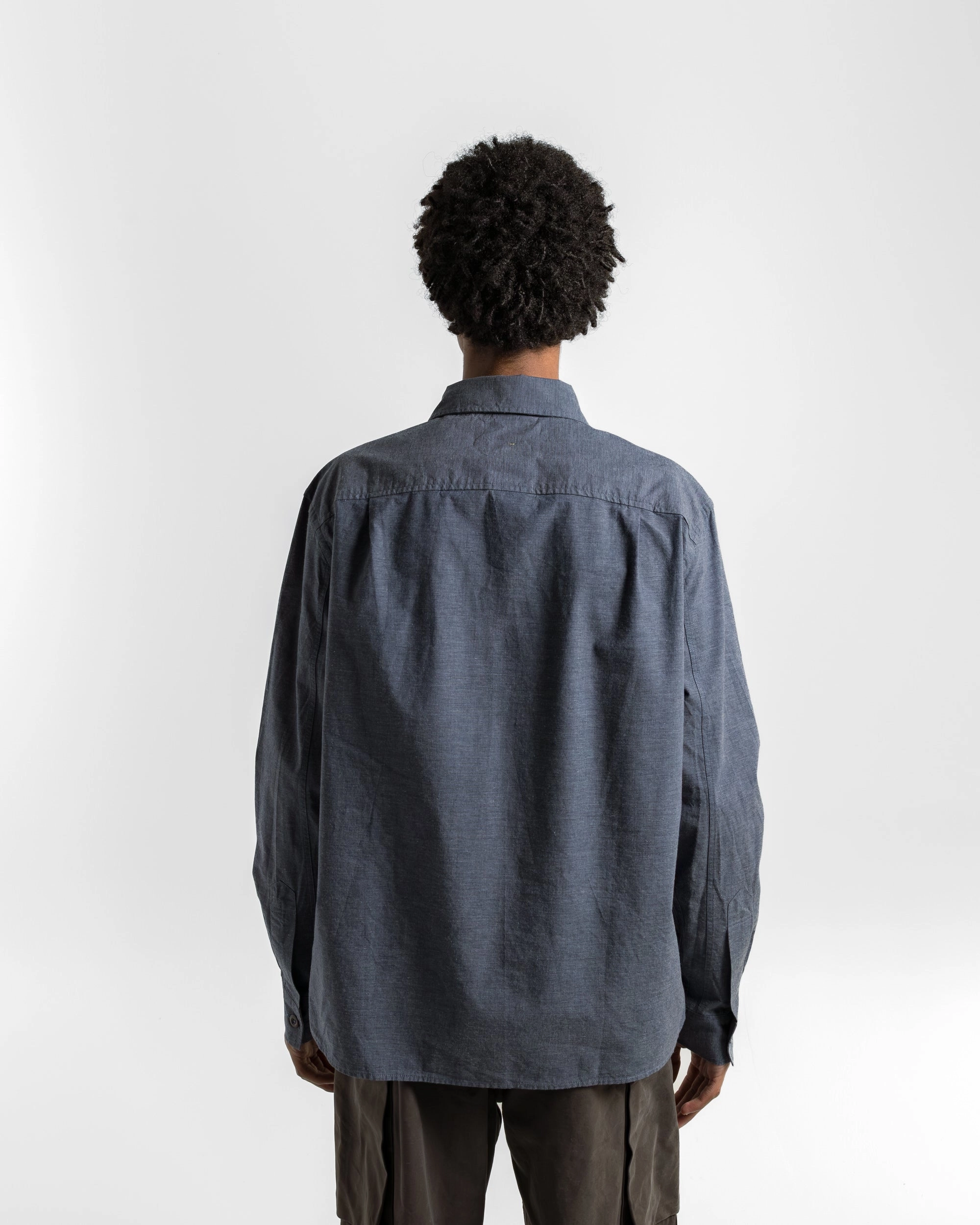 Overall Shirt - Uniform Blue Dry Cotton End On End Button Down Design Professional Look