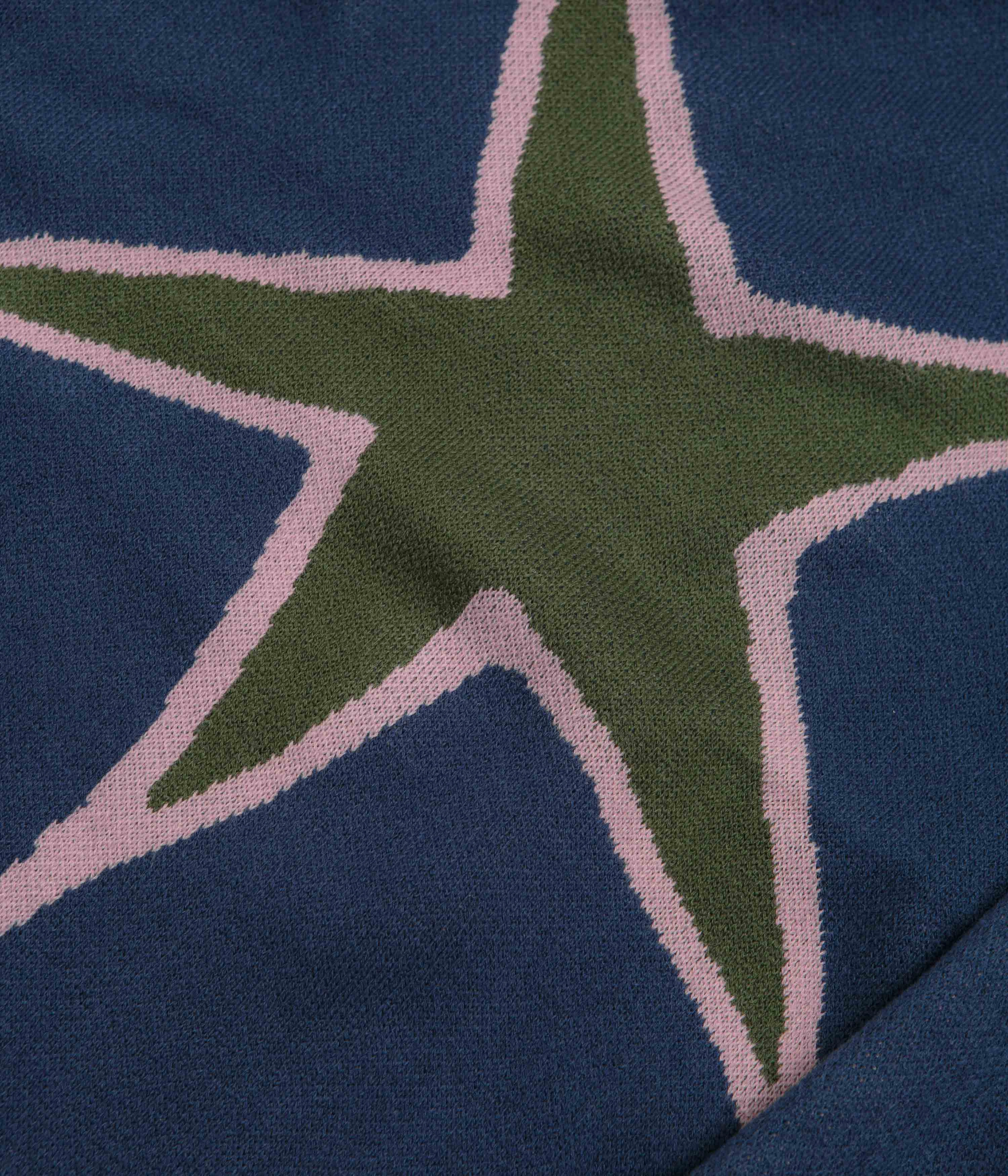 Butter Goods Star Polo Knit Sweatshirt - Prussian Customer Satisfaction Festival Fashion