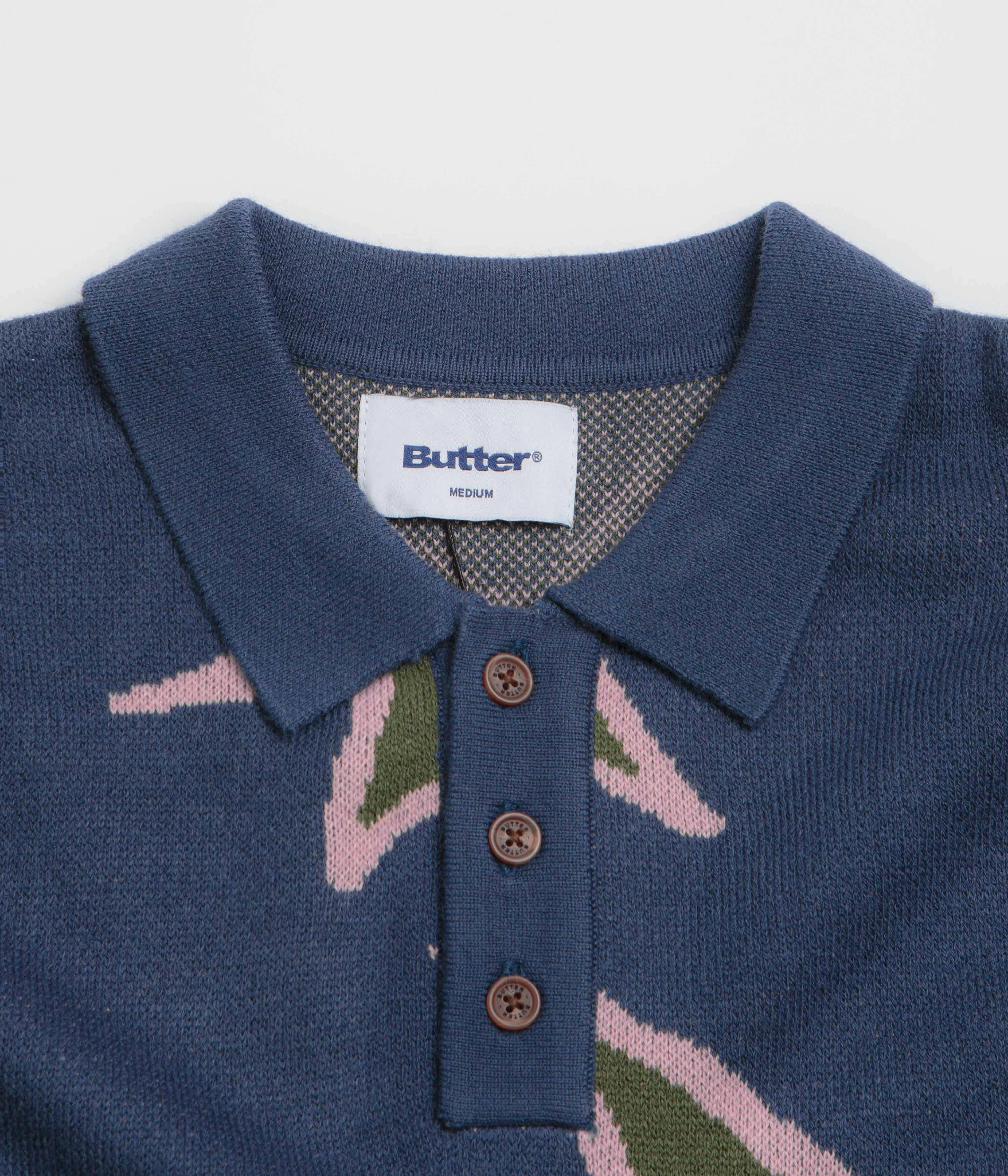 brooch accents Butter Goods Star Polo Knit Sweatshirt - Prussian