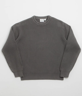Gramicci Cotton Knit Crewneck Sweatshirt - Grey product embroidery artistry Ribbed Cuffs