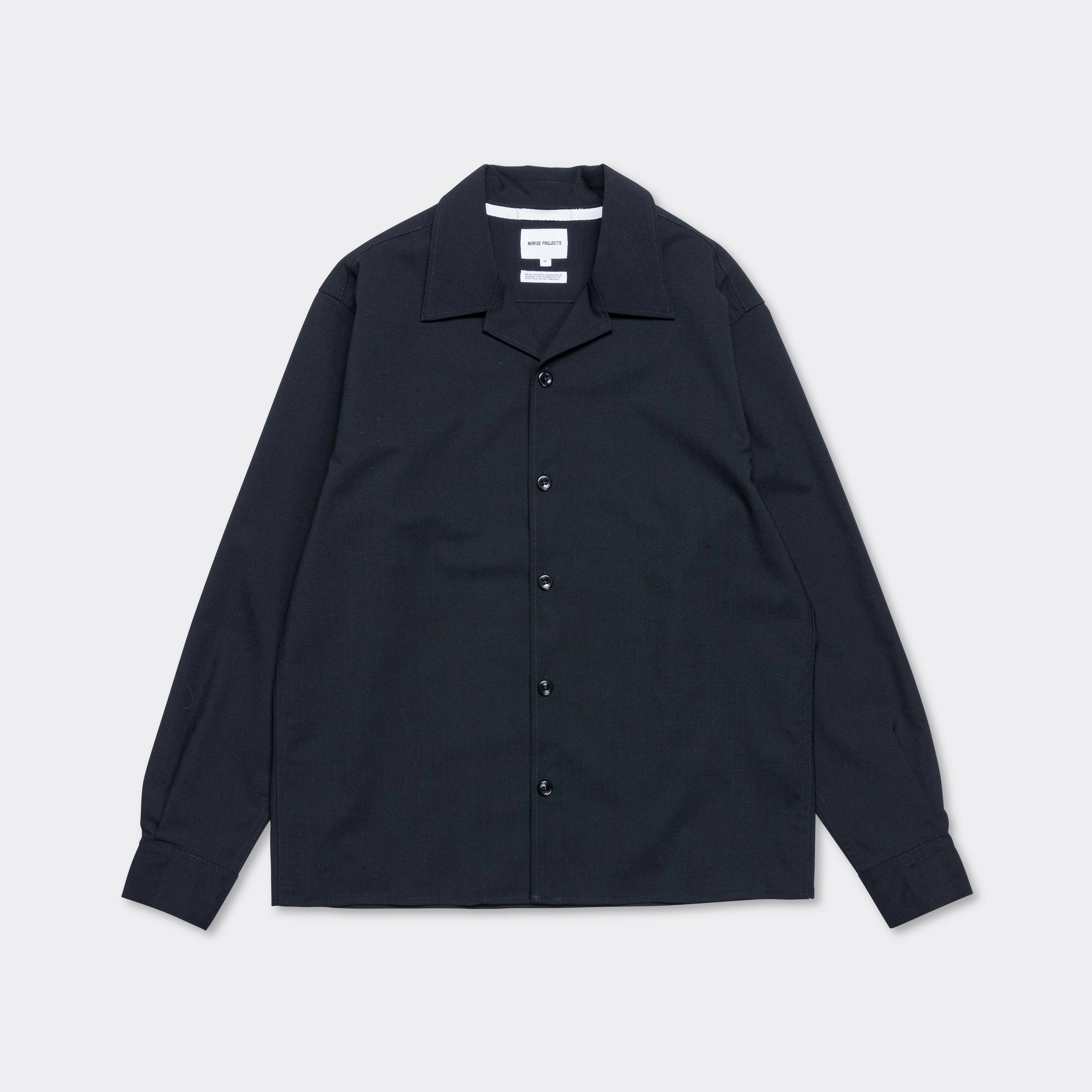 Vintage Wash Carsten Light Wool Shirt - Dark Navy