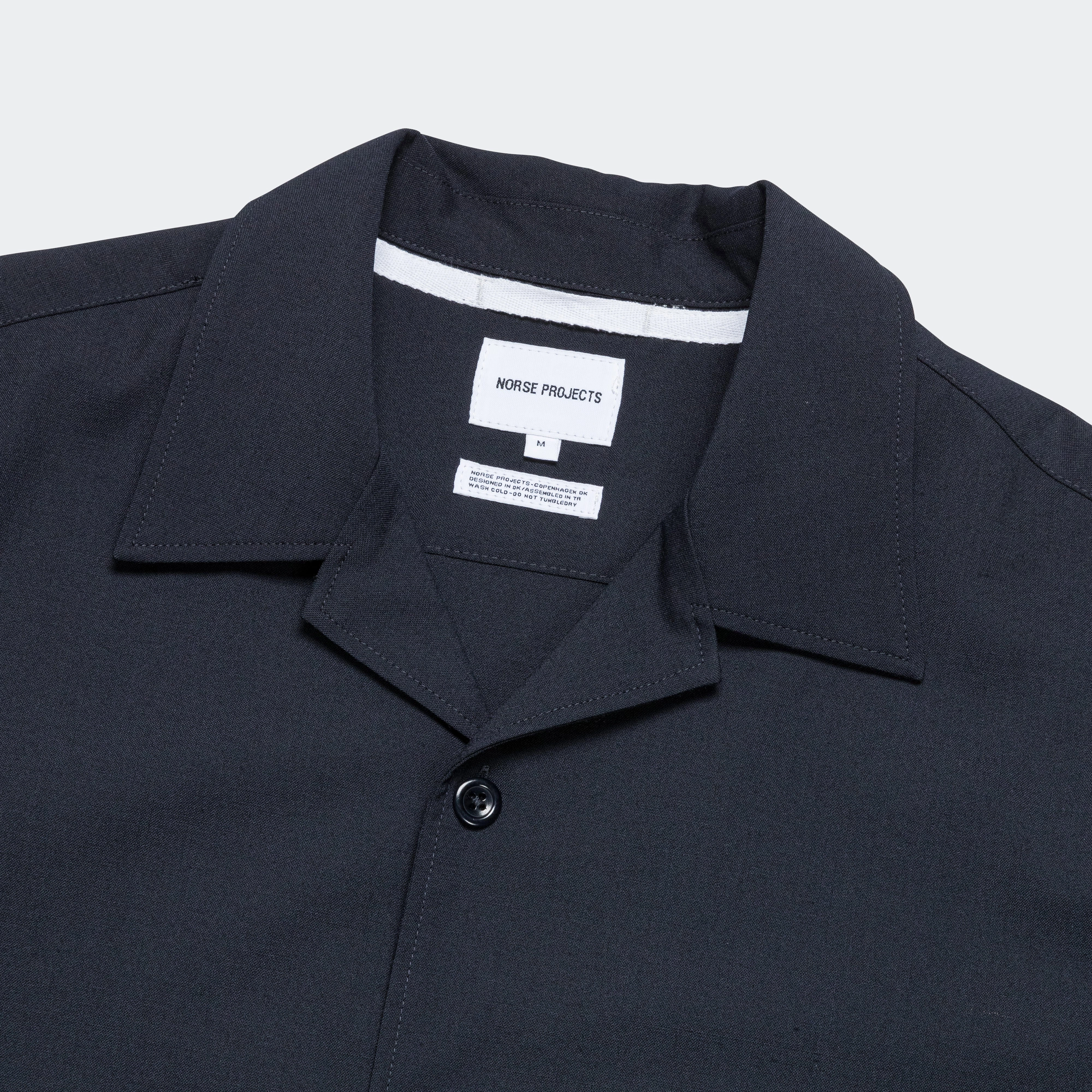 Carsten Light Wool Shirt - Dark Navy No Chafe Edging