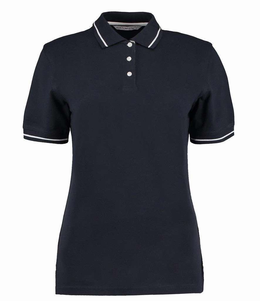 Elegant Top Ladies St Mellion Contrast Tipped Polo | NAVY/WHITE