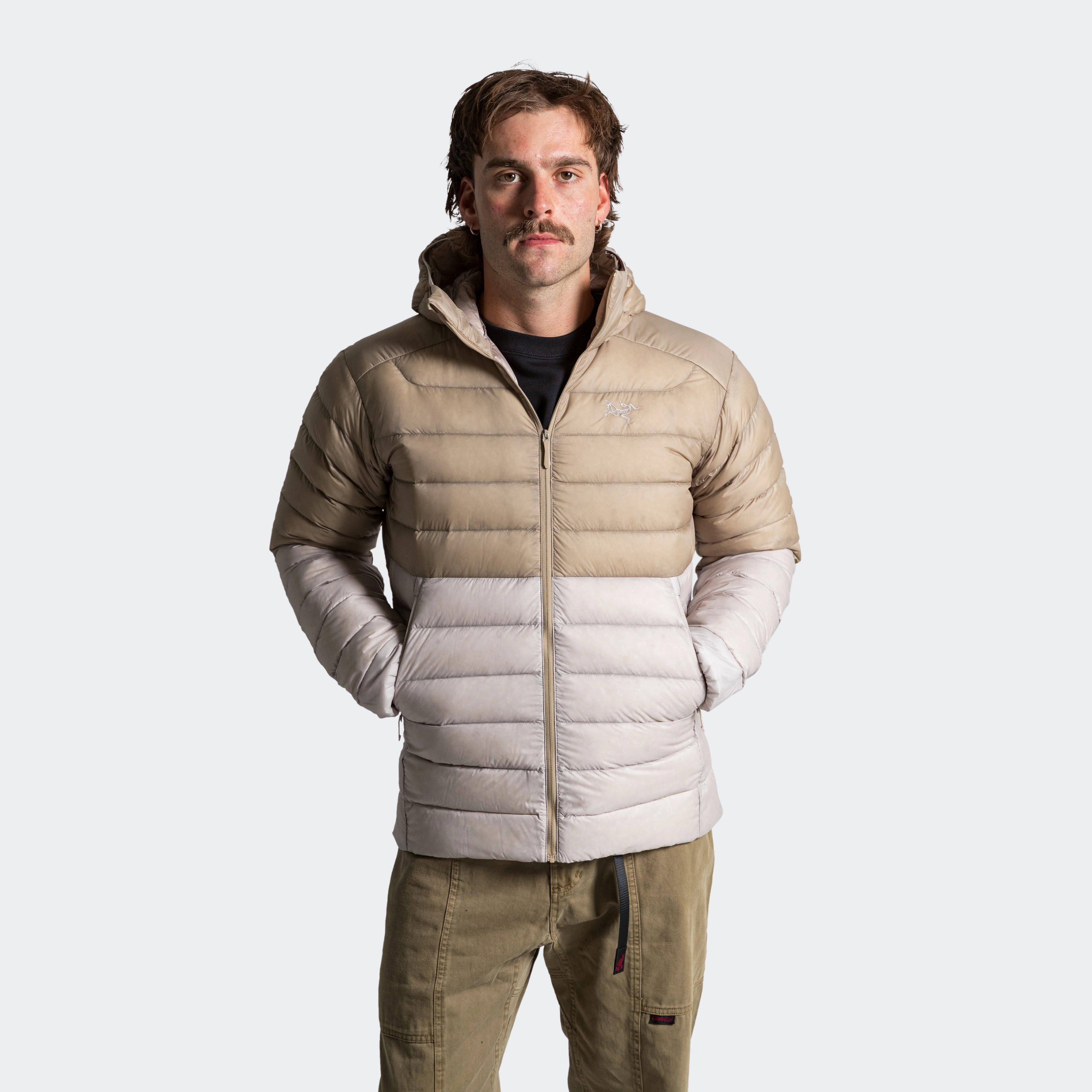 Shrink resistant Cerium Hoody - Smoke Bluff/Warm Stone