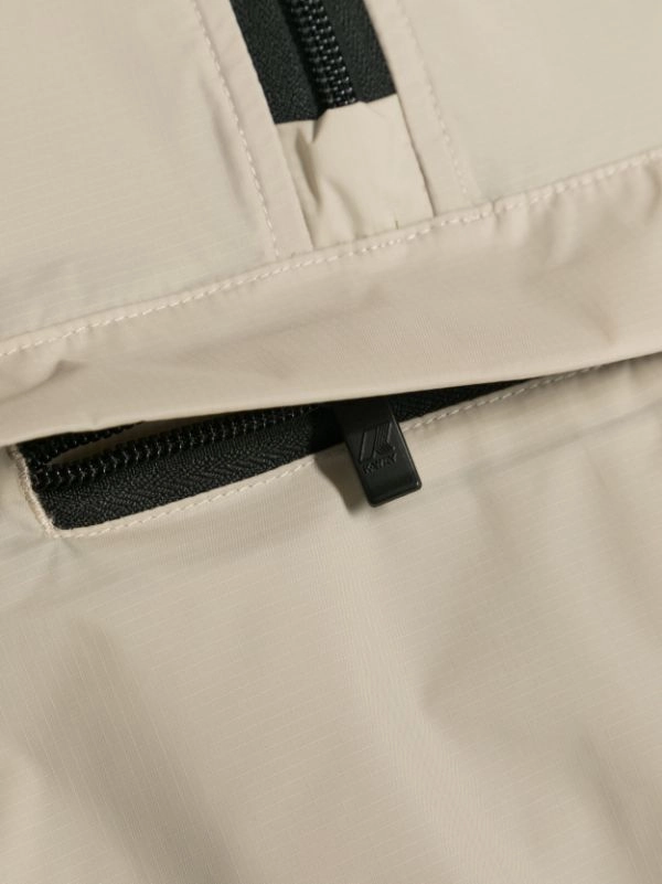 Unisex Kids K-Way Anorak - Beige Hooded Storage Compartment skier