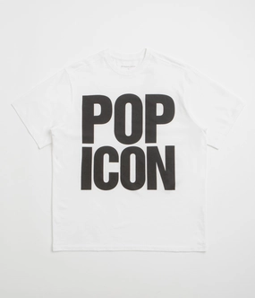 Pop Trading Company Pop Icon T-Shirt - White Microfiber texture