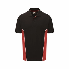 UVBlocking Fabric Tech NonChafing Seam Placement Silverswift Polo Shirt | BLACK/RED