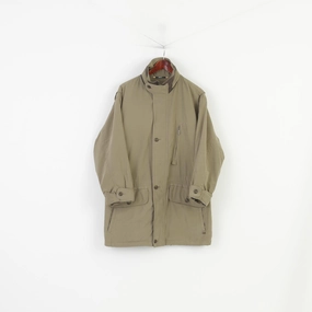 HemLock Adjustment System Westbury C&A Men 48 M Long Jacket Khaki Sympatex Full Zipper  Vintage Padded Top