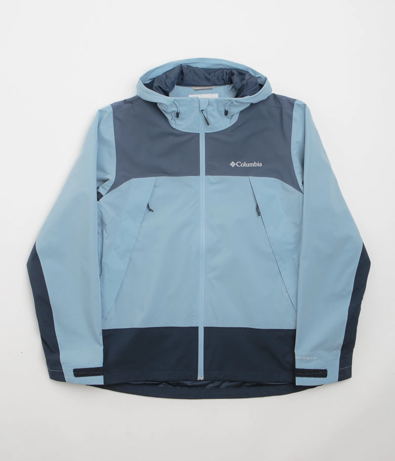 Travel-Ready Gear Exhibit Columbia Boulder Falls Jacket - Ripple Blue / Dark Mountain / Collegiate Navy