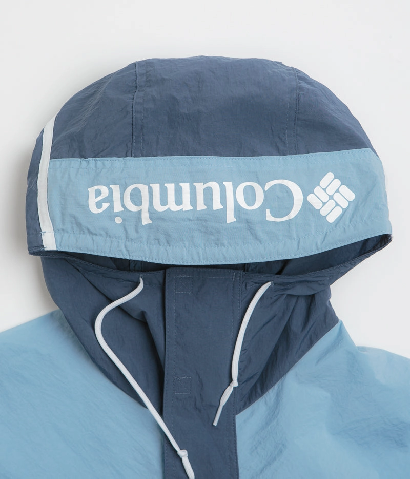 Columbia Challenger II Windbreaker Jacket - Dark Mountain / Ripple Blue High Collar Style Urban Hike