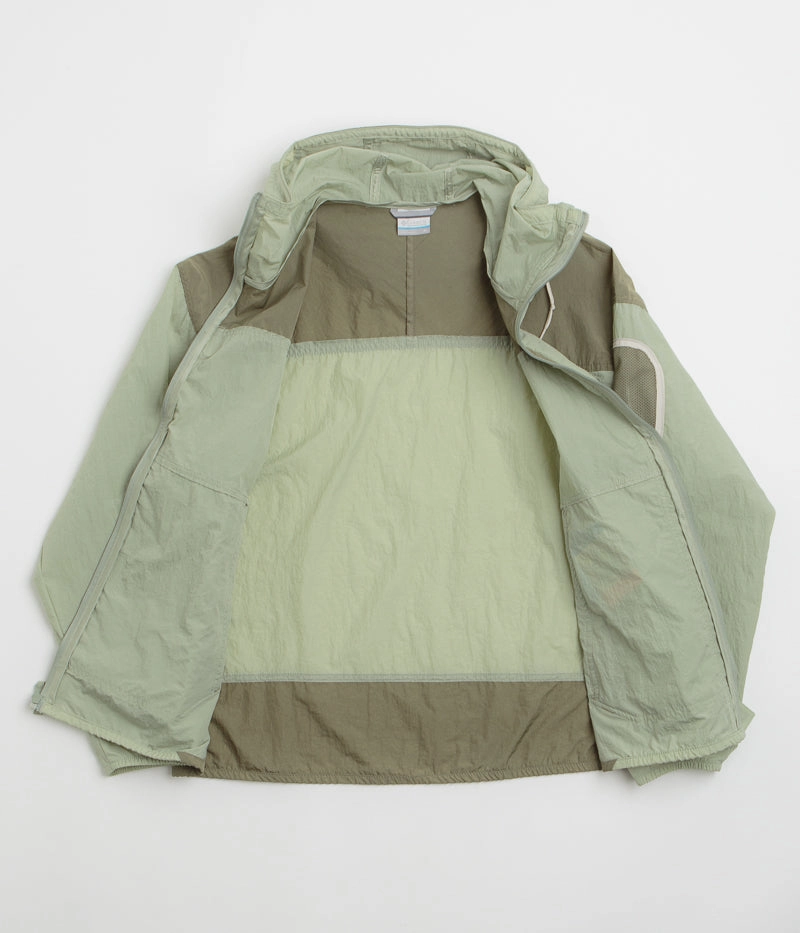 Columbia Challenger II Windbreaker Jacket - Safari / Stone Green Lightweight Fabric Cold Wind
