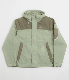 age - appropriate Morning Chill Columbia Challenger II Windbreaker Jacket - Safari / Stone Green