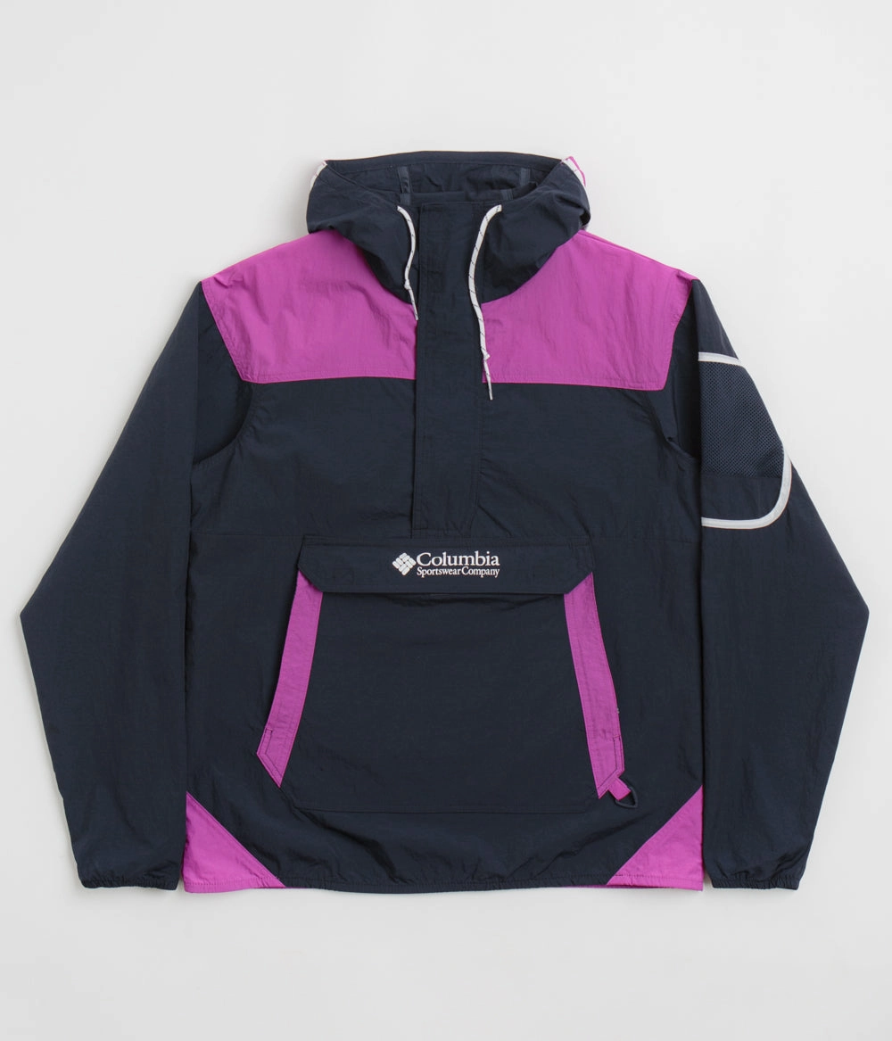 Conquer Columbia Challenger Windbreaker Anorak - Collegiate Navy / Razzle