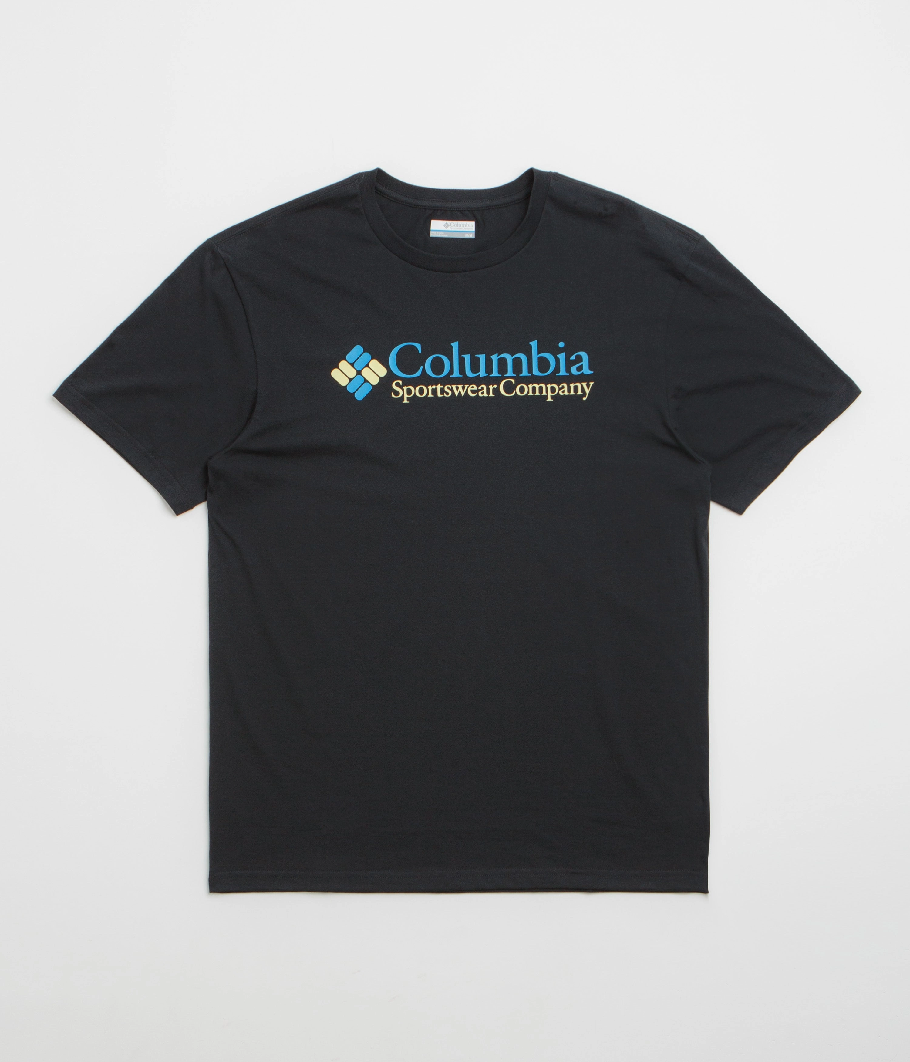 Recycled Polyester Anti Perspiration Lining Columbia CSC Basic Logo T-Shirt - Black / CSC Retro Logo / Blue