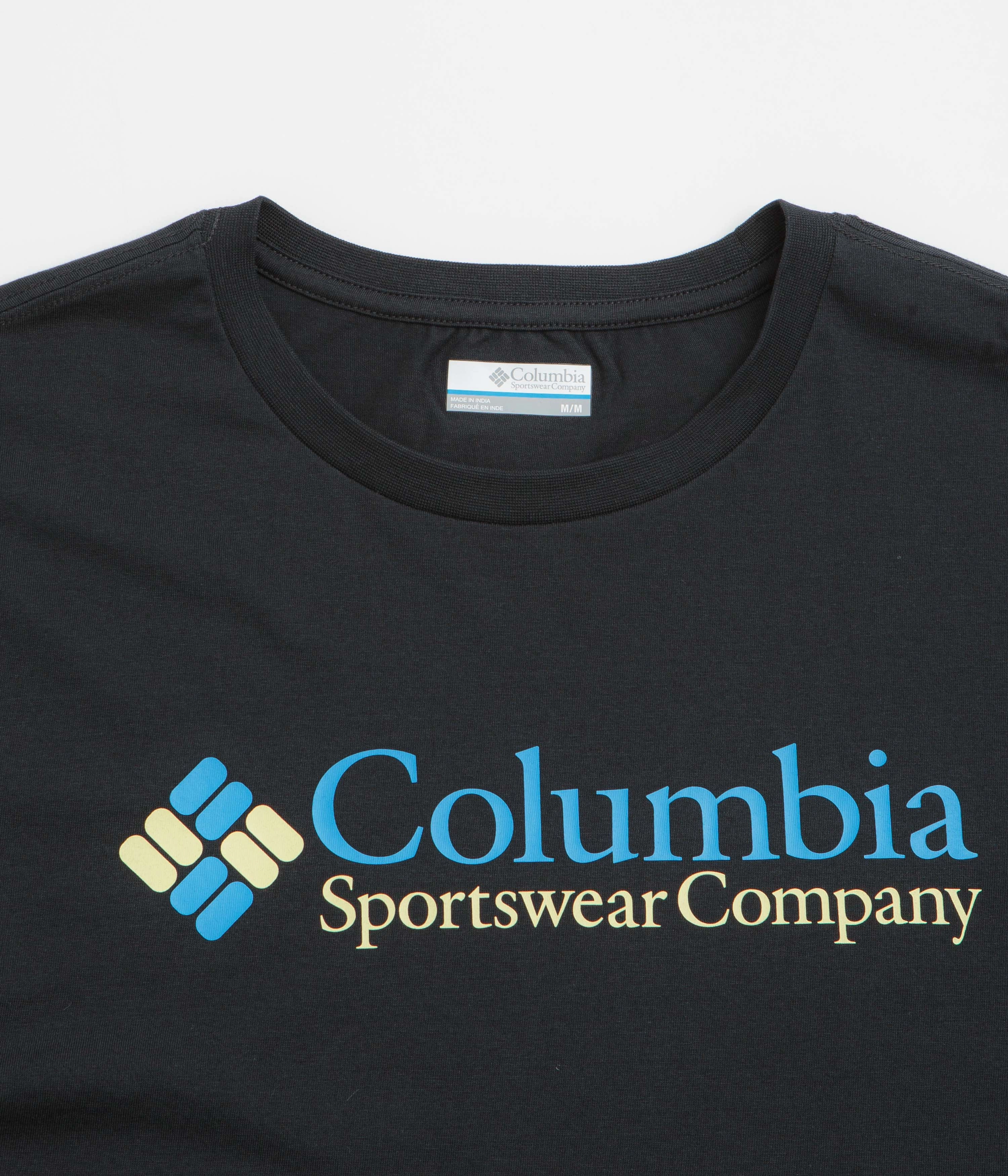 Columbia CSC Basic Logo T-Shirt - Black / CSC Retro Logo / Blue HighThreadCount