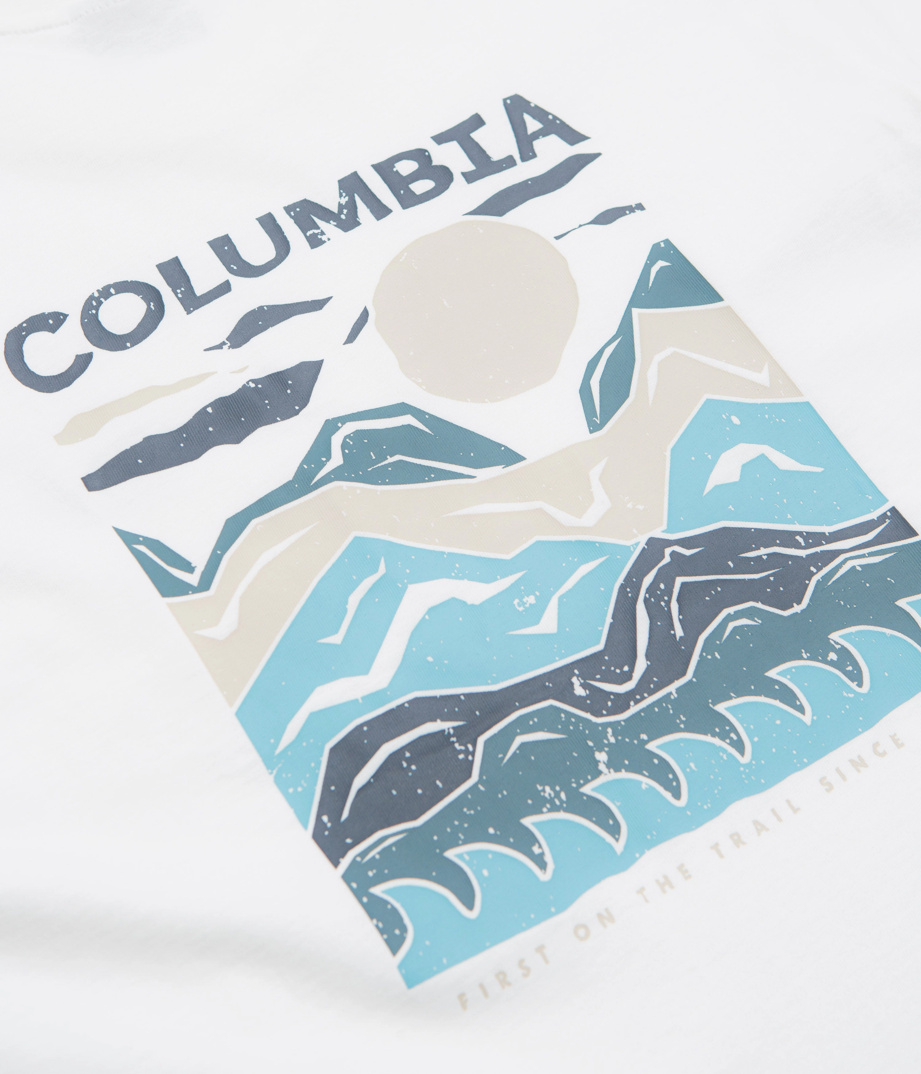coordinate with other items Columbia Explorers Canyon Back T-Shirt - White / Peaks and Waves