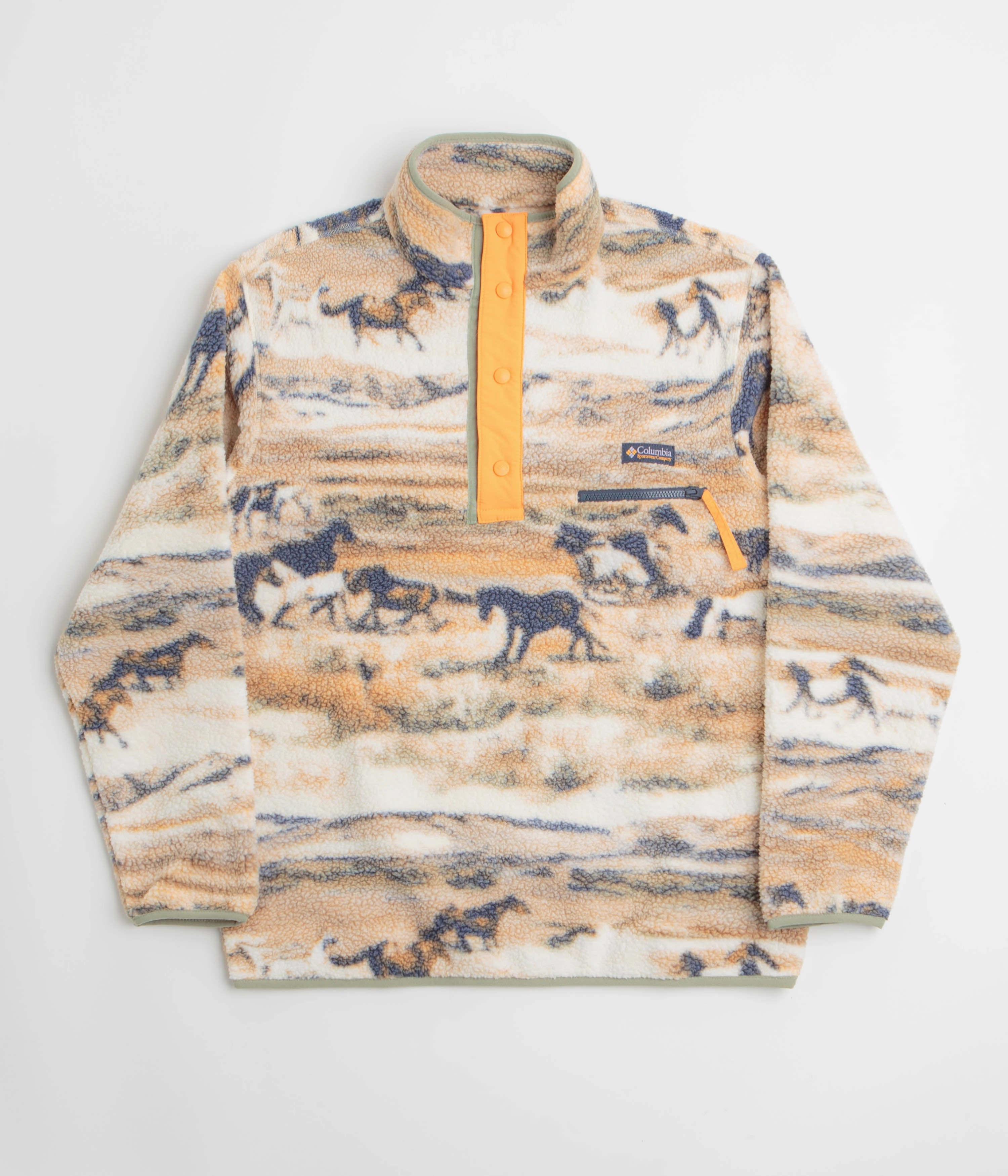 Columbia Helvetia II Printed Half Snap Fleece - Lemon Wash Roaming City Explorer