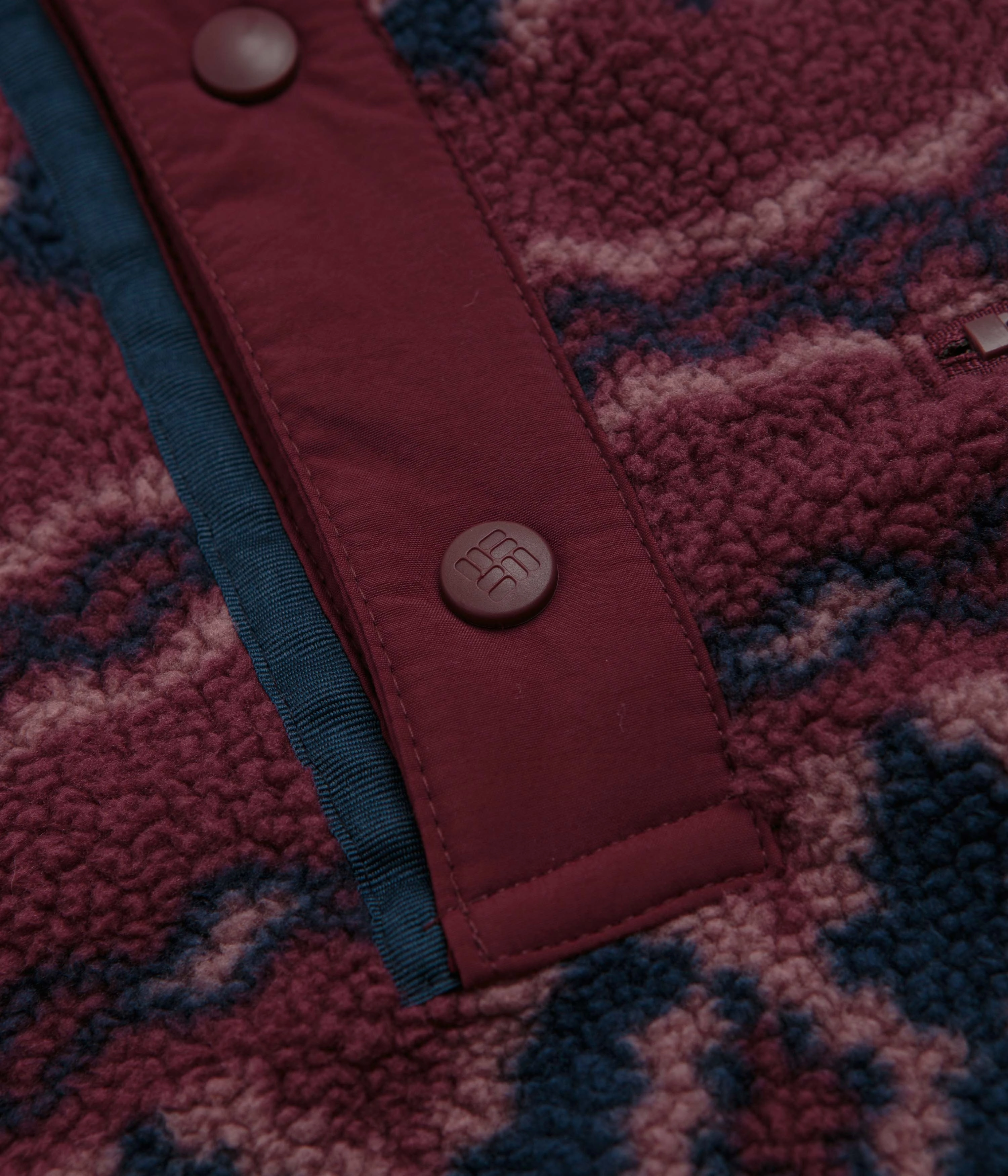 Columbia Helvetia II Printed Half Snap Fleece - Rich Wine / KnitKnot train station Sporty Touch
