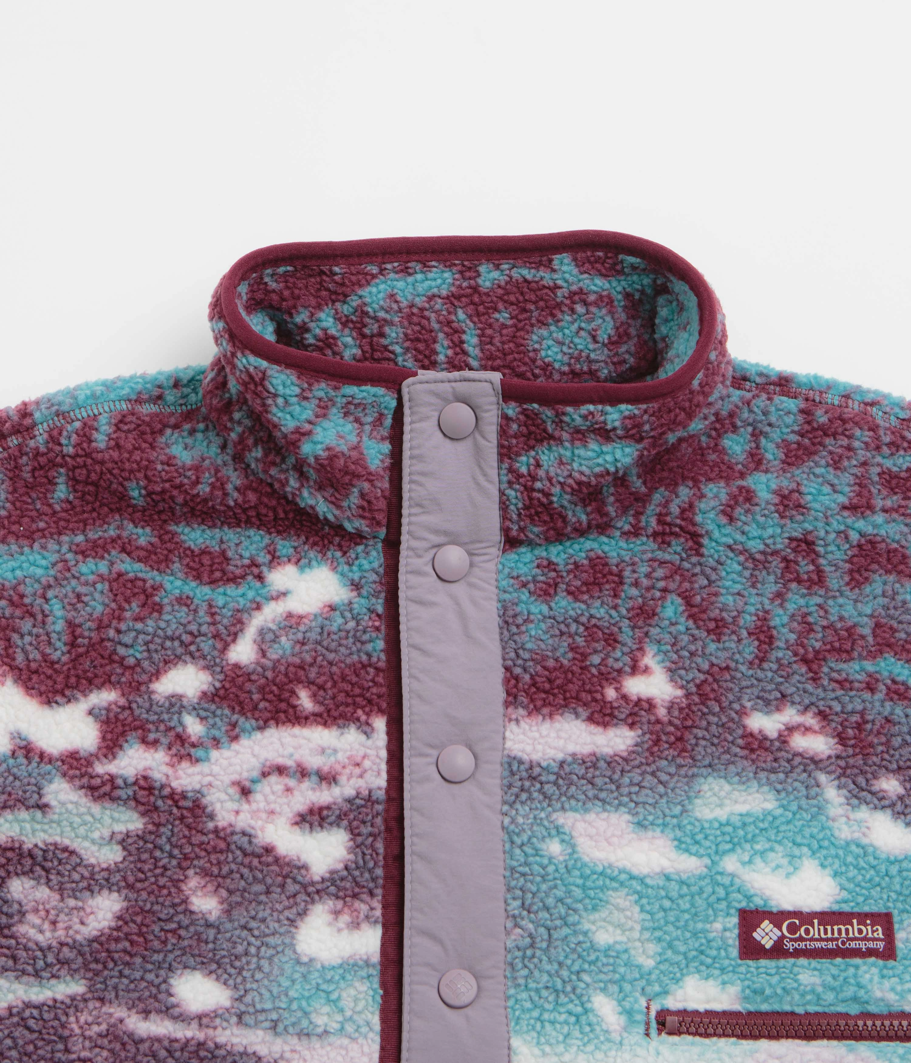 Columbia Helvetia II Printed Half Snap Fleece - Rich Wine / Sisters Low Pilling Surface Winter Utility