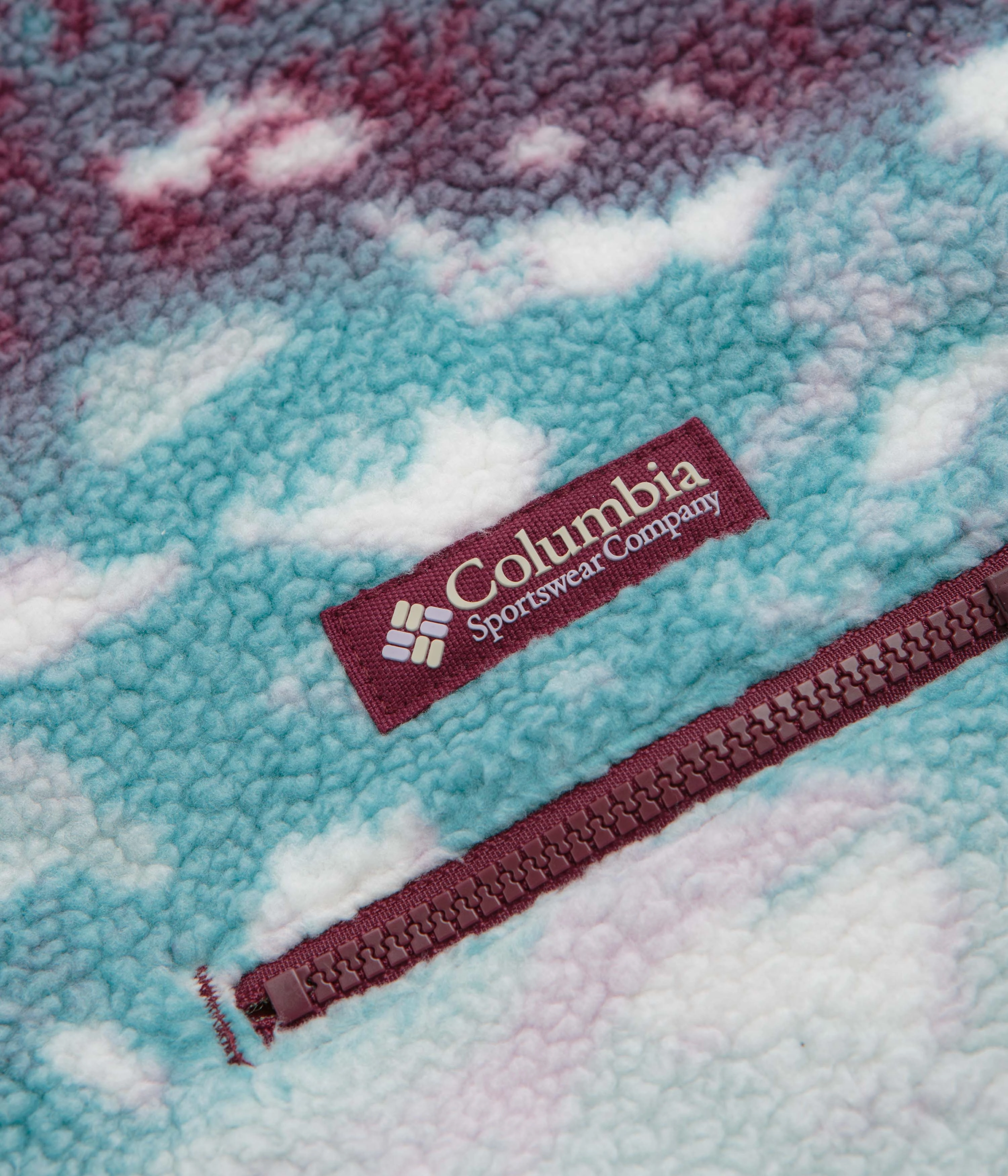 Columbia Helvetia II Printed Half Snap Fleece - Rich Wine / Sisters Light Coverage Forest trails