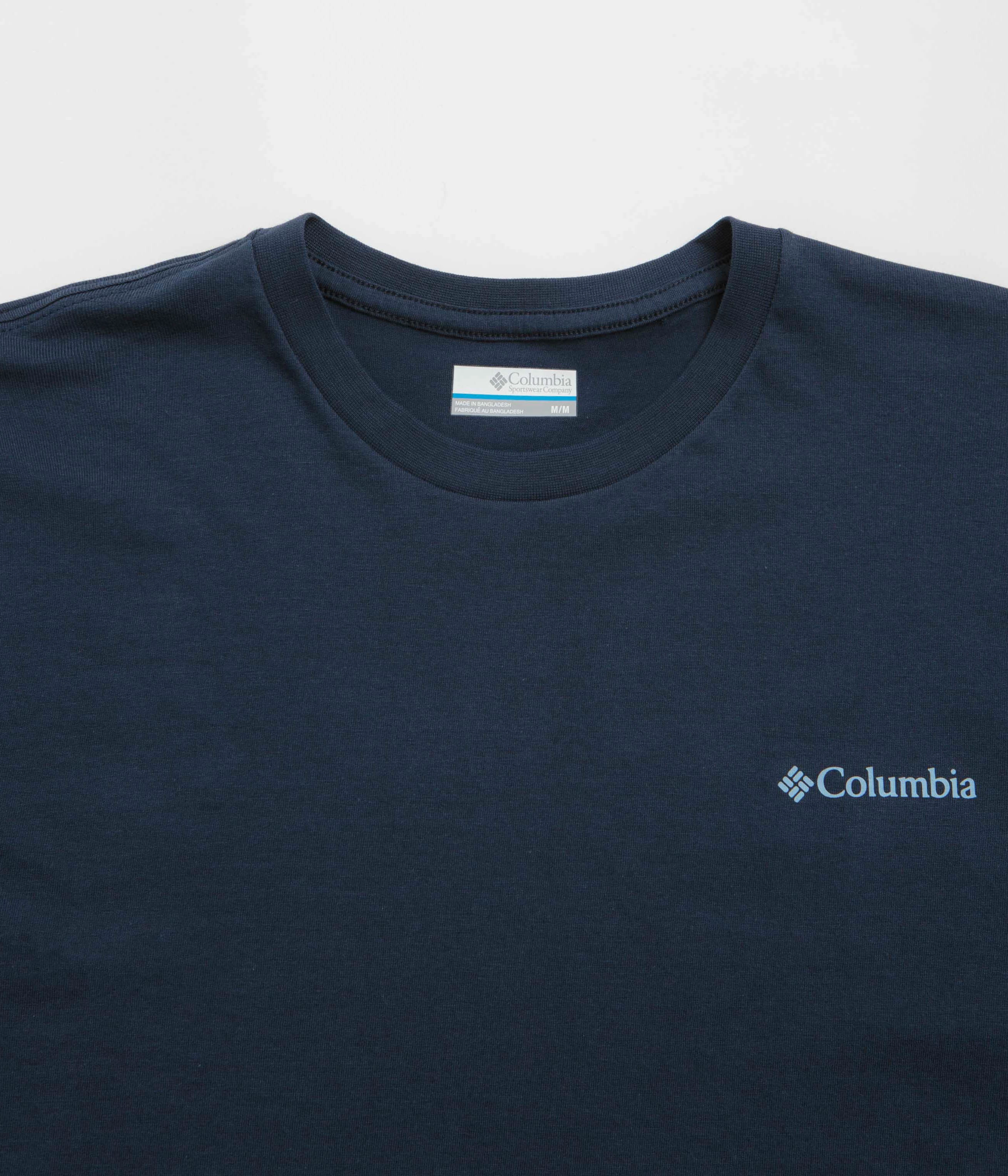 Soft Cotton Feel Columbia North Cascades T-Shirt - Collegiate Navy / Pasteled Framed