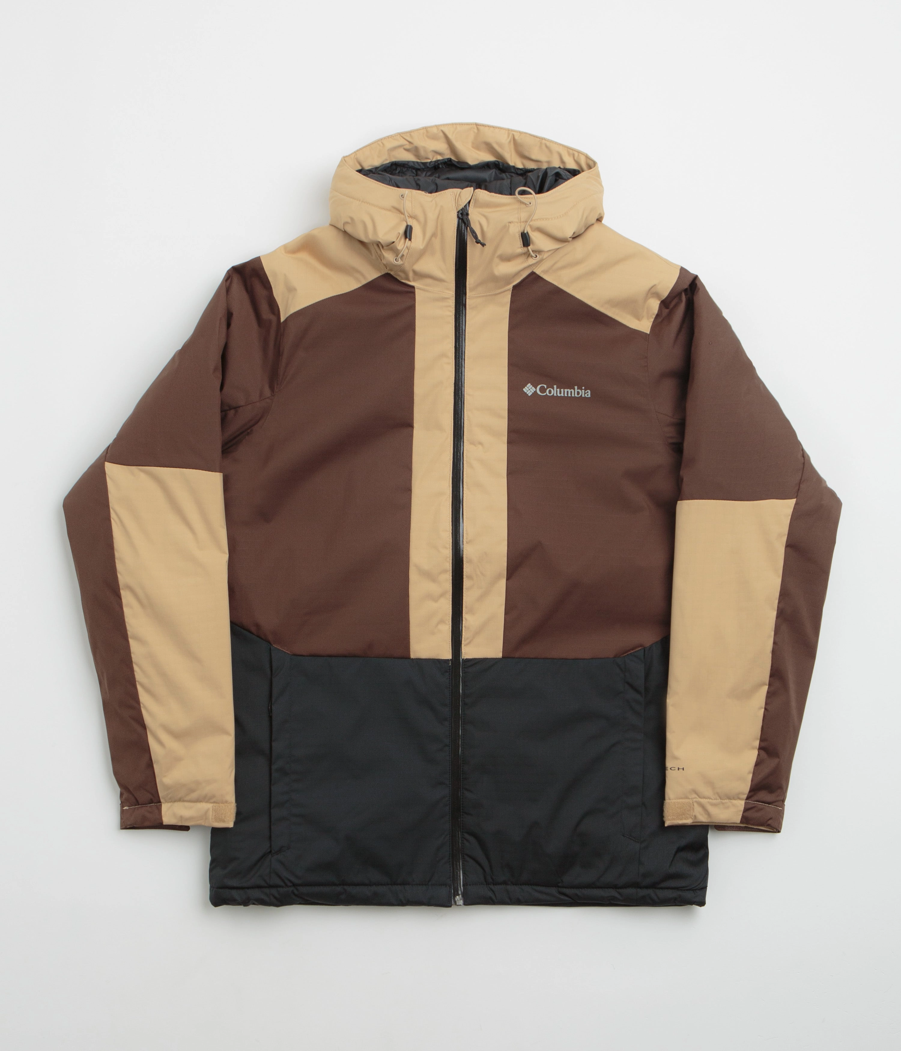 Waterproof Material FleeceBacking Columbia Point Park II Insulated Jacket - Black / Tobacco / Canoe