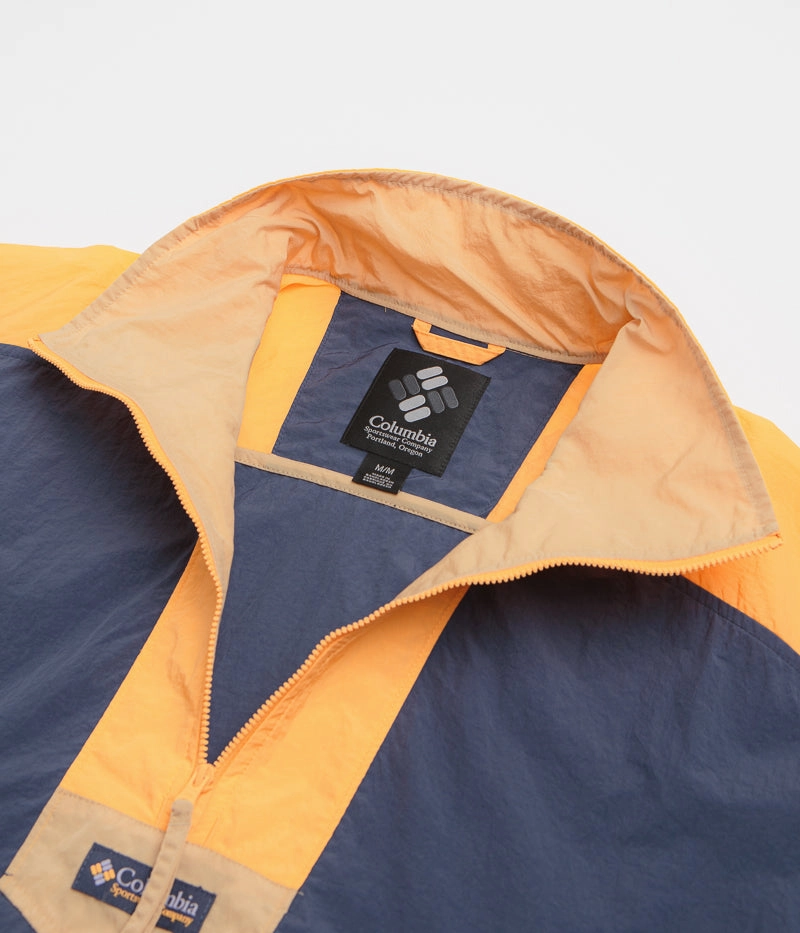 Noise Free Fabric work - from - home Columbia Riptide II Retro Windbreaker Anorak - Nocturnal / Summer Orange