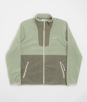 Zip Front Versatile Use Columbia Sequoia Grove Full Zip Fleece - Safari / Stone Green