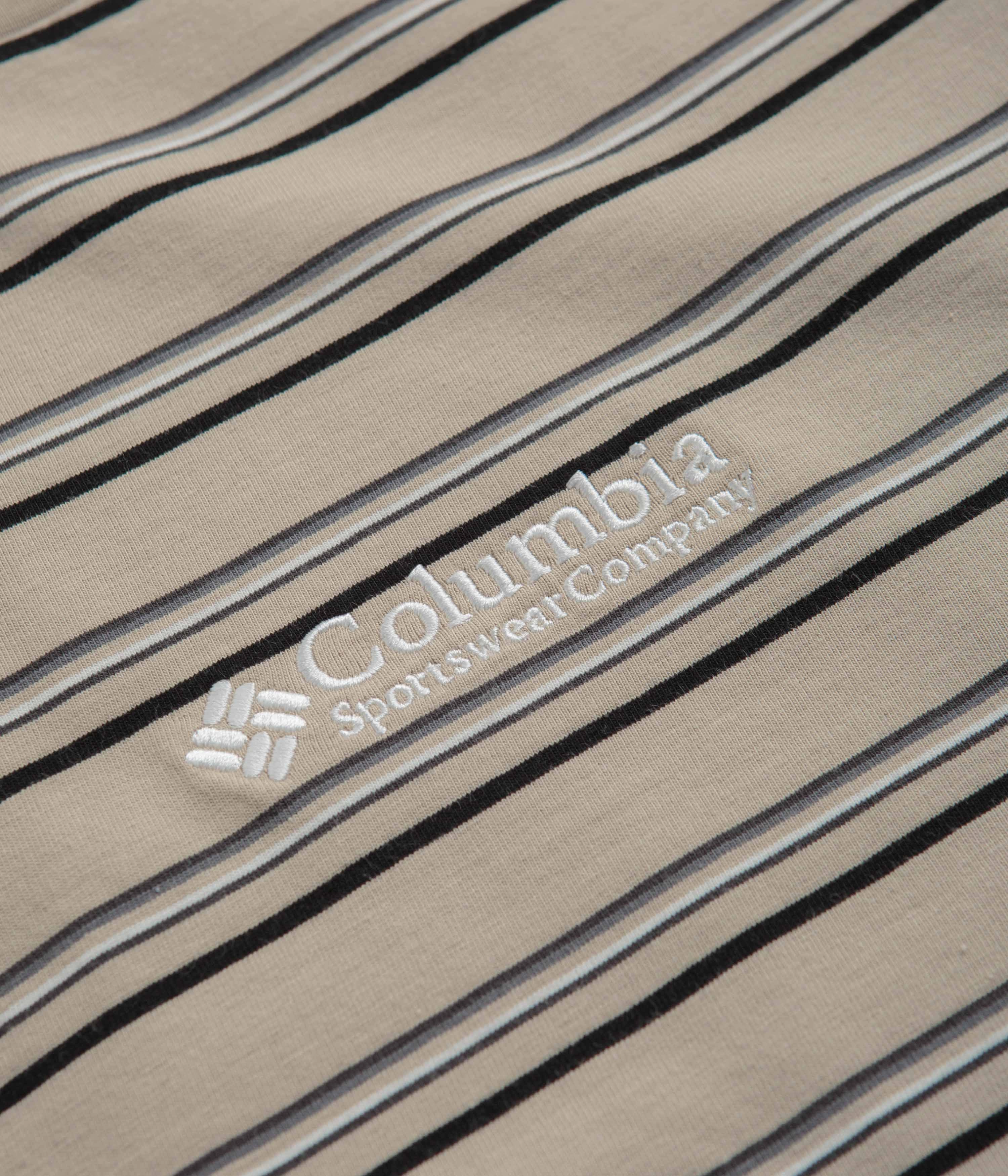 Basic Layer Modern Style Columbia Somer Slope Striped T-Shirt - Ancient Fossil